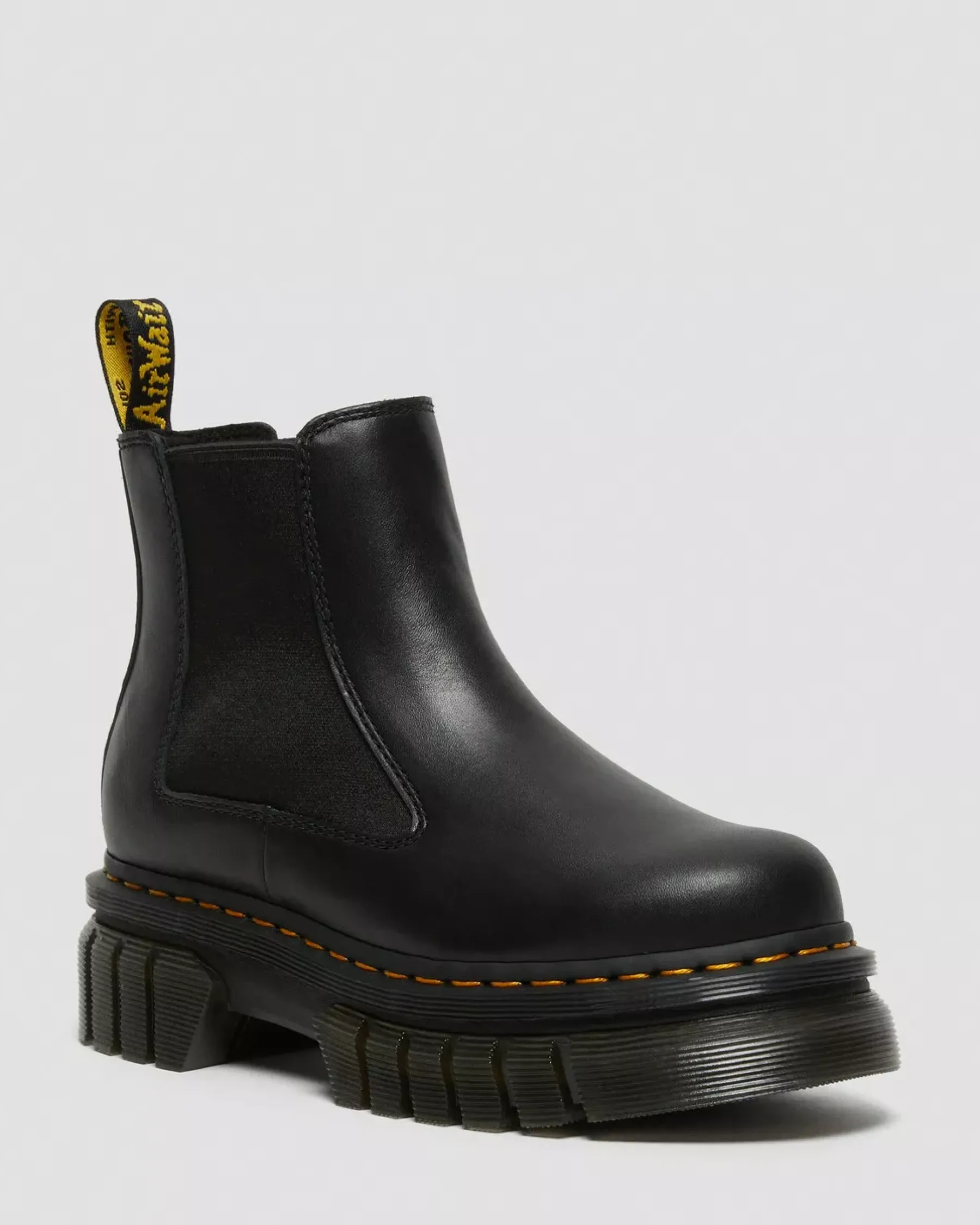 Platform Boots|Chelsea Boots>Dr. Martens Audrick Nappa Leather Platform Chelsea Boots Black — Nappa Lux