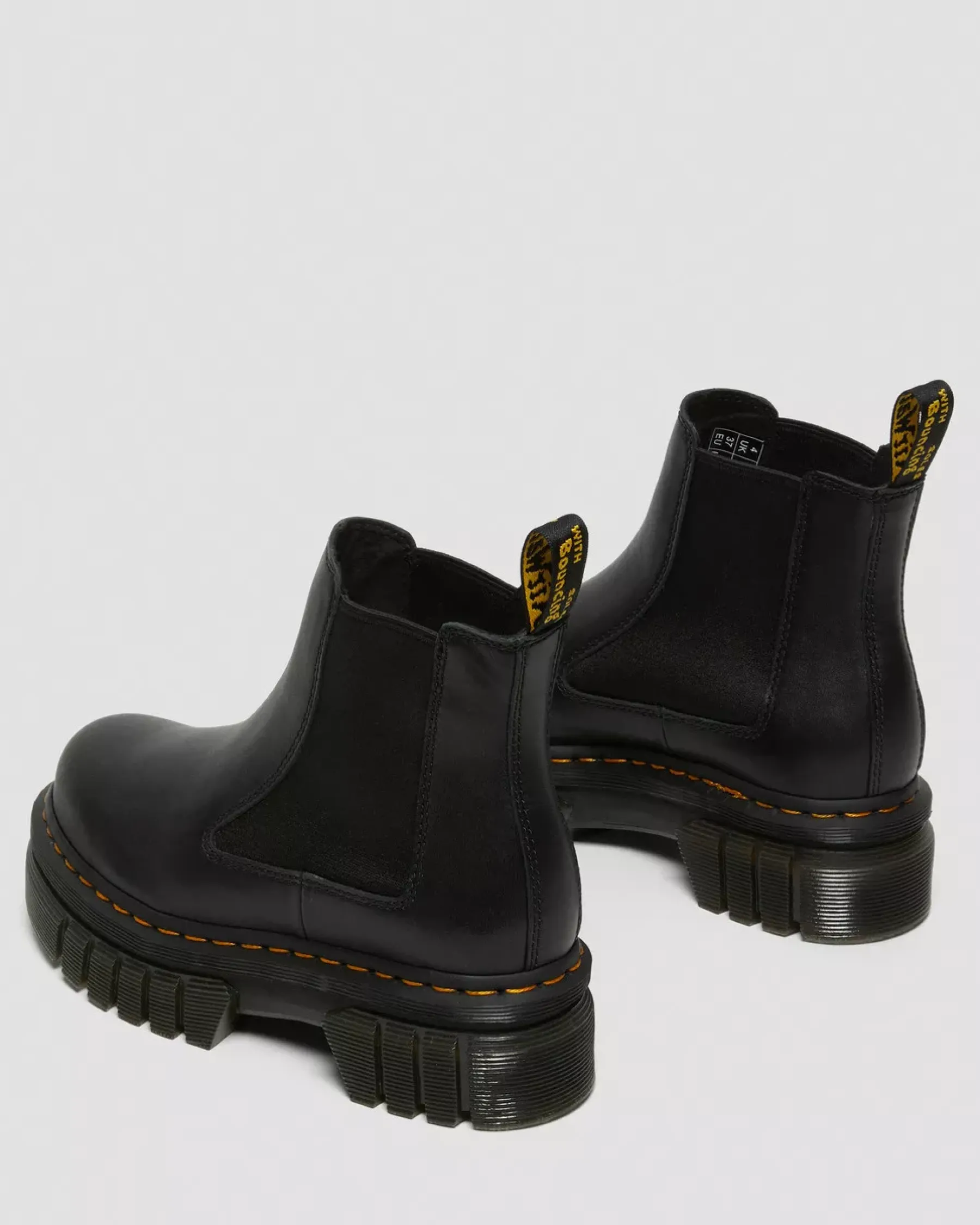 Platform Boots|Chelsea Boots>Dr. Martens Audrick Nappa Leather Platform Chelsea Boots Black — Nappa Lux