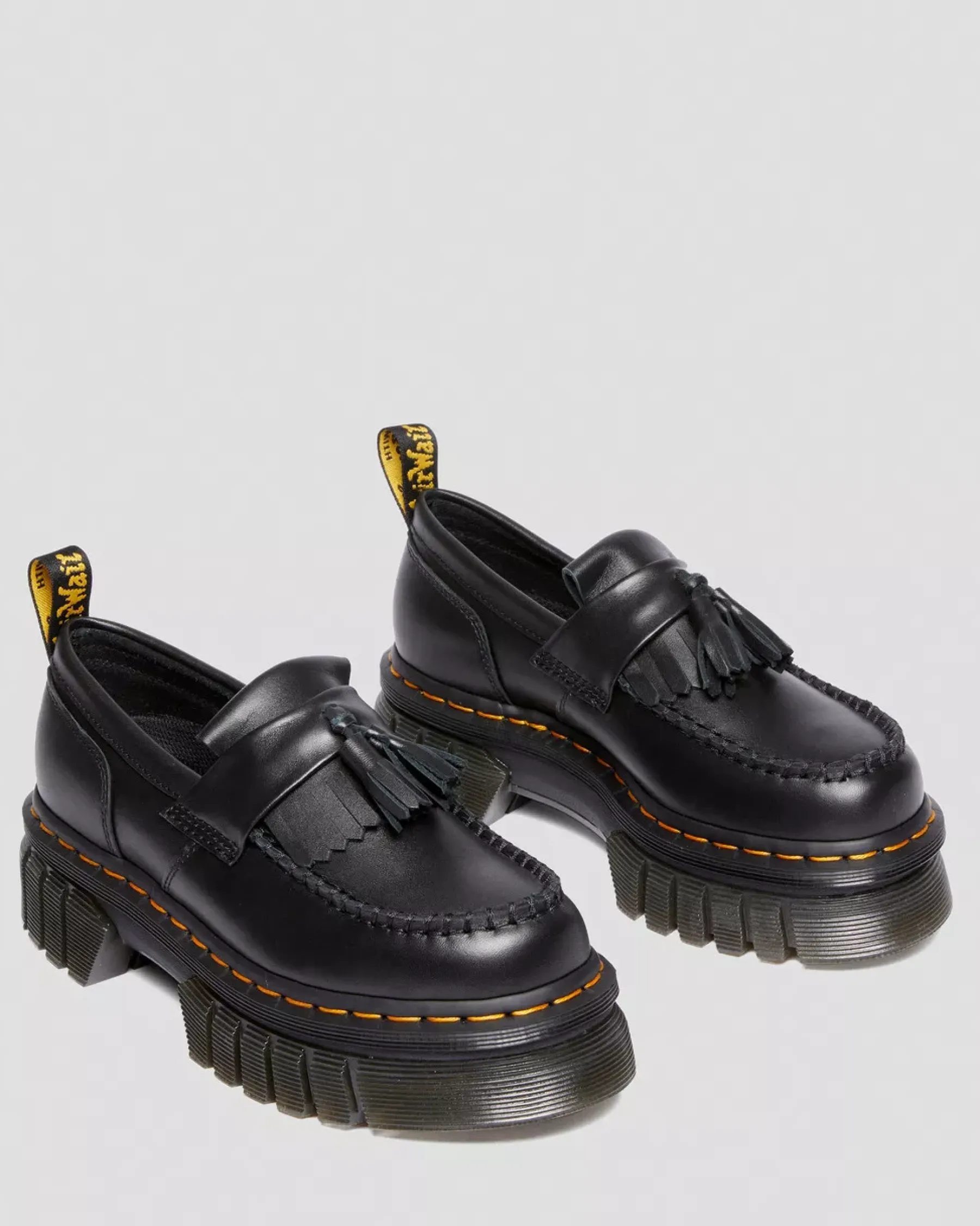 Originals|Platform Shoes>Dr. Martens Audrick Nappa Lux Platform Loafers Black — Nappa Lux