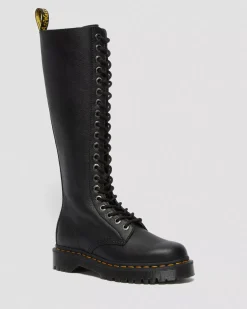 Platform Boots|Platforms>Dr. Martens 1B60 Bex Pisa Leather Knee High Boots Black — Pisa