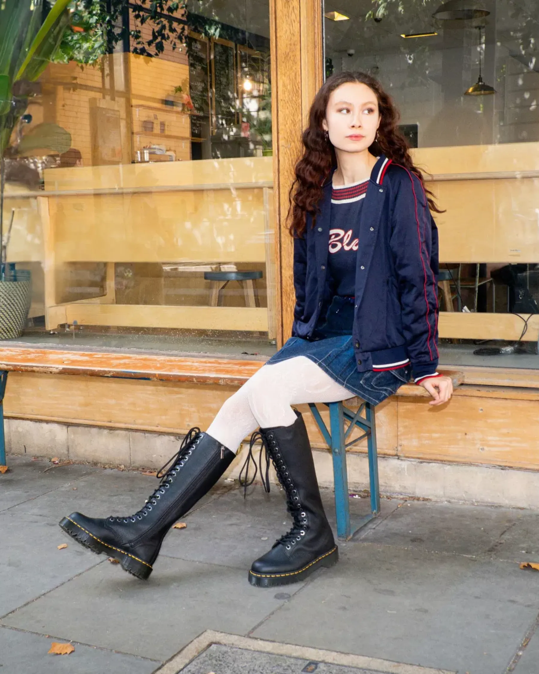 Platform Boots|Platforms>Dr. Martens 1B60 Bex Pisa Leather Knee High Boots Black — Pisa