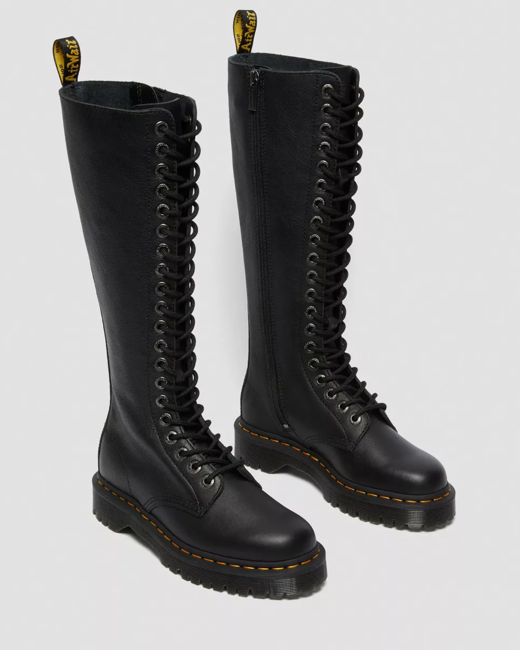 Platform Boots|Platforms>Dr. Martens 1B60 Bex Pisa Leather Knee High Boots Black — Pisa