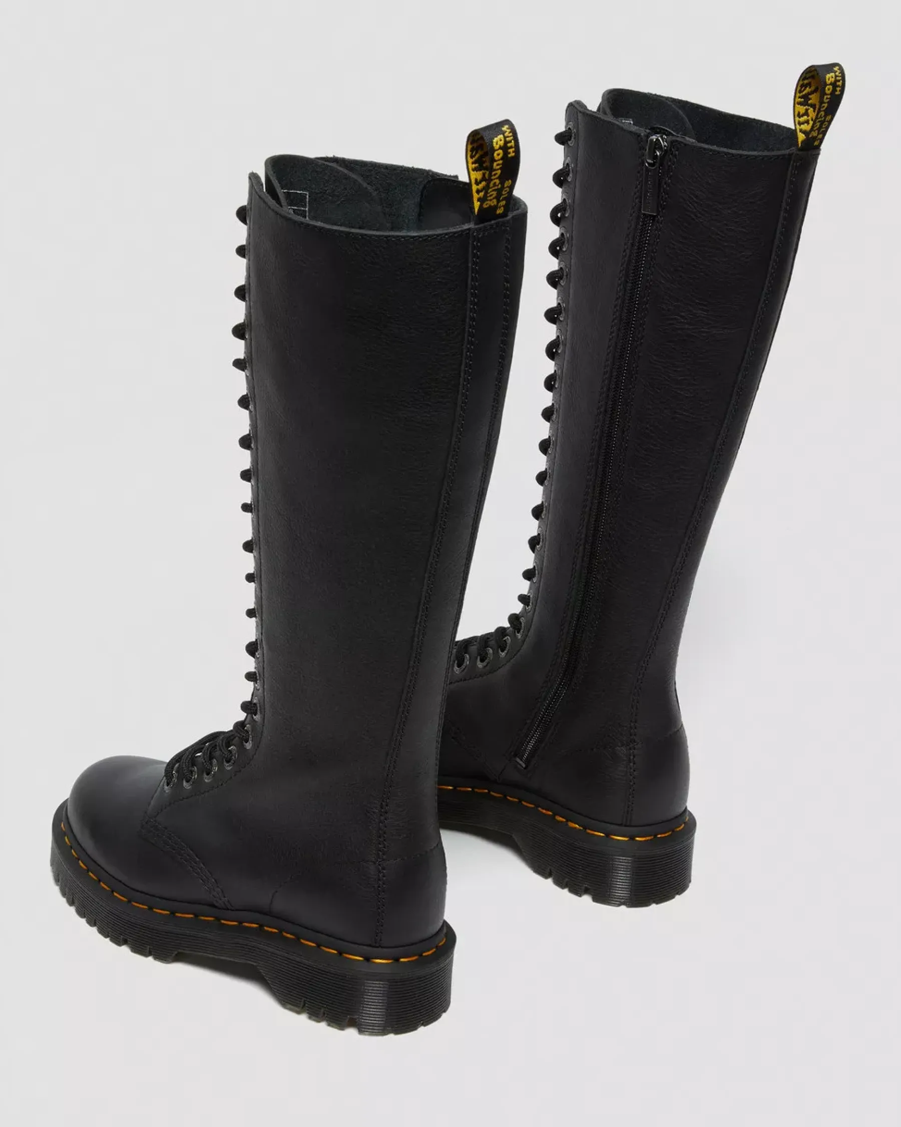 Platform Boots|Platforms>Dr. Martens 1B60 Bex Pisa Leather Knee High Boots Black — Pisa