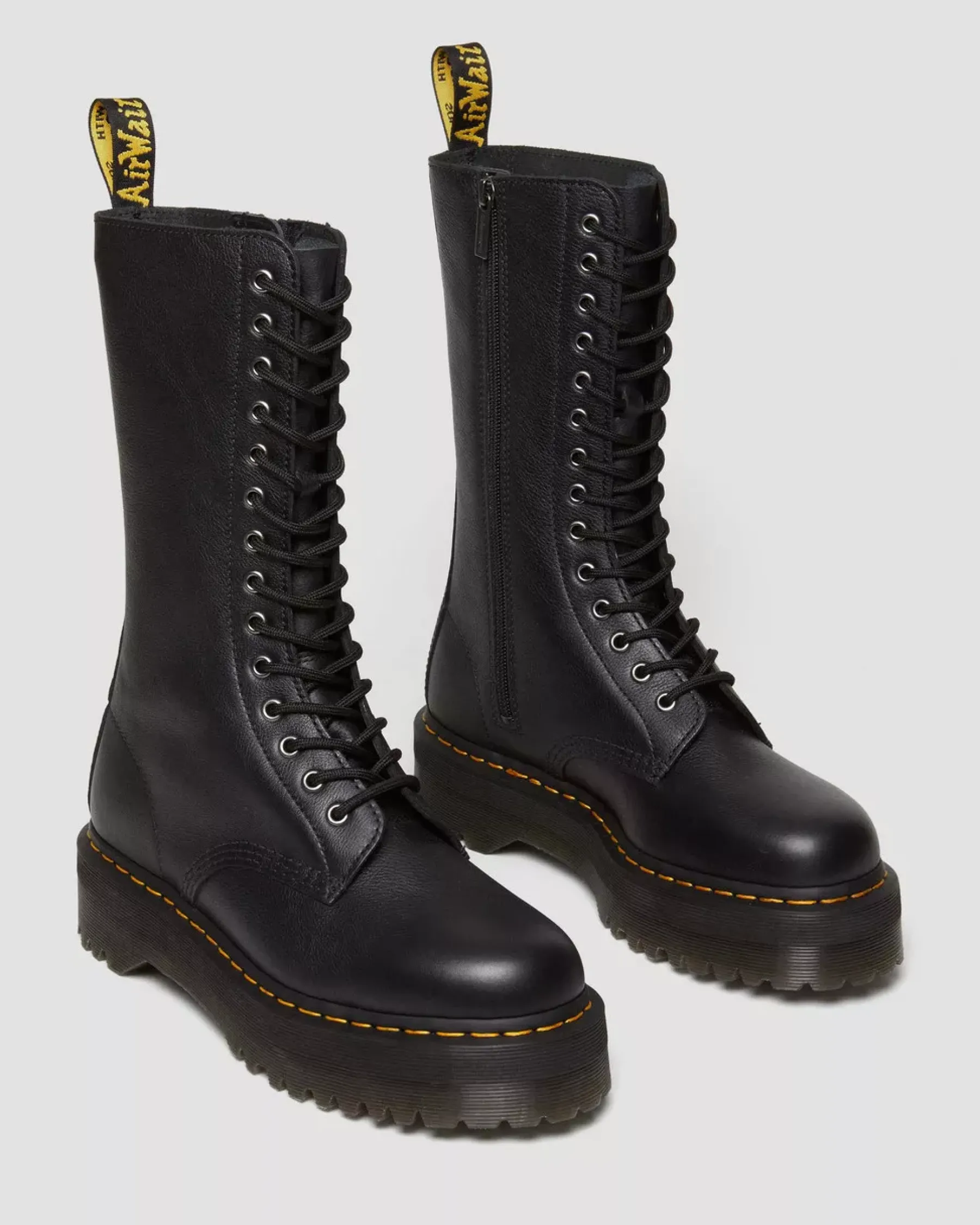 Platform Boots|Ankle Boots>Dr. Martens 1B99 Pisa Leather Mid Calf Lace Up Boots Black — Pisa