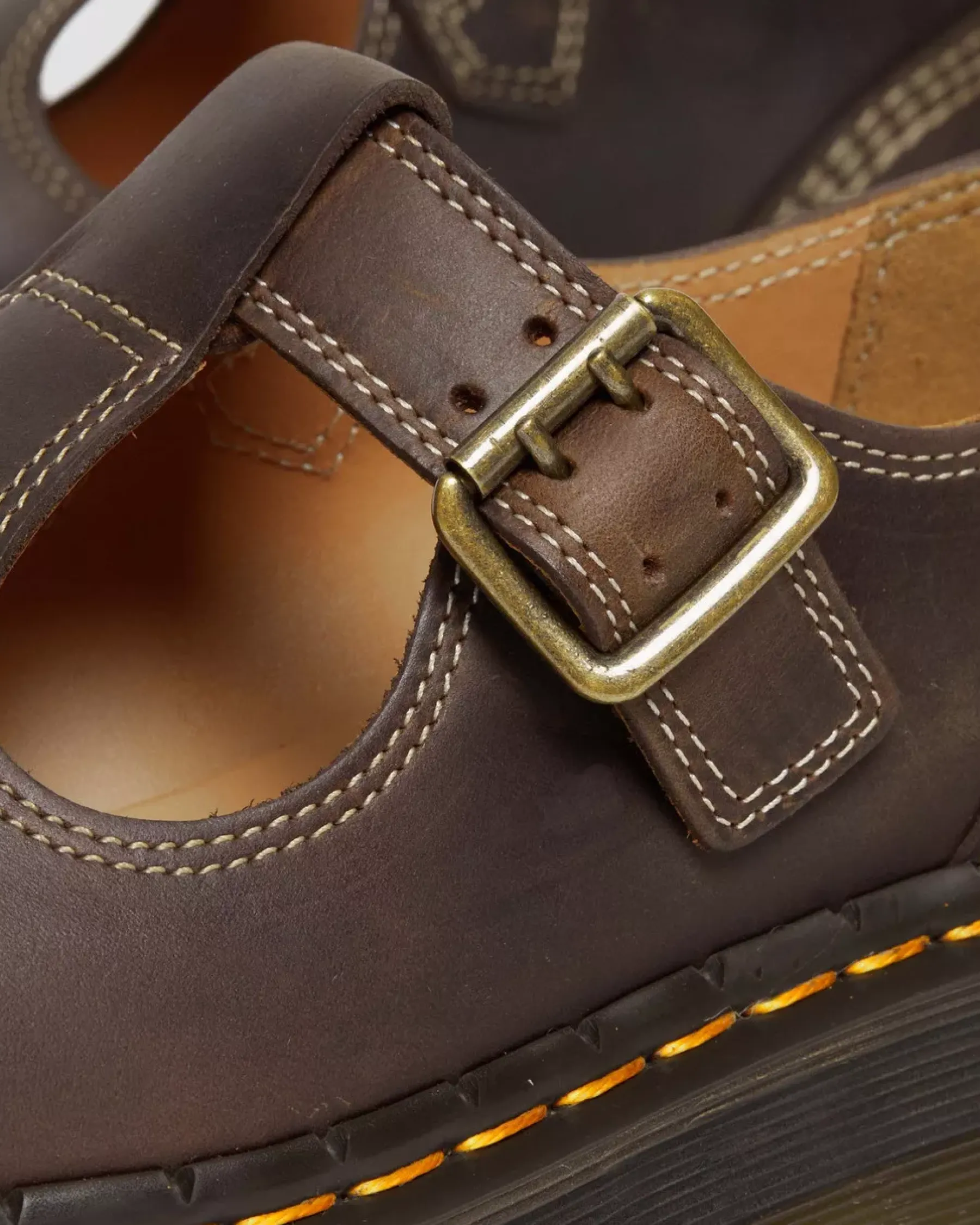 Platform Shoes|Mary Janes>Dr. Martens Bethan Arc Crazy Horse Leather Platform Mary Jane Shoes Dark Brown — Crazy Horse