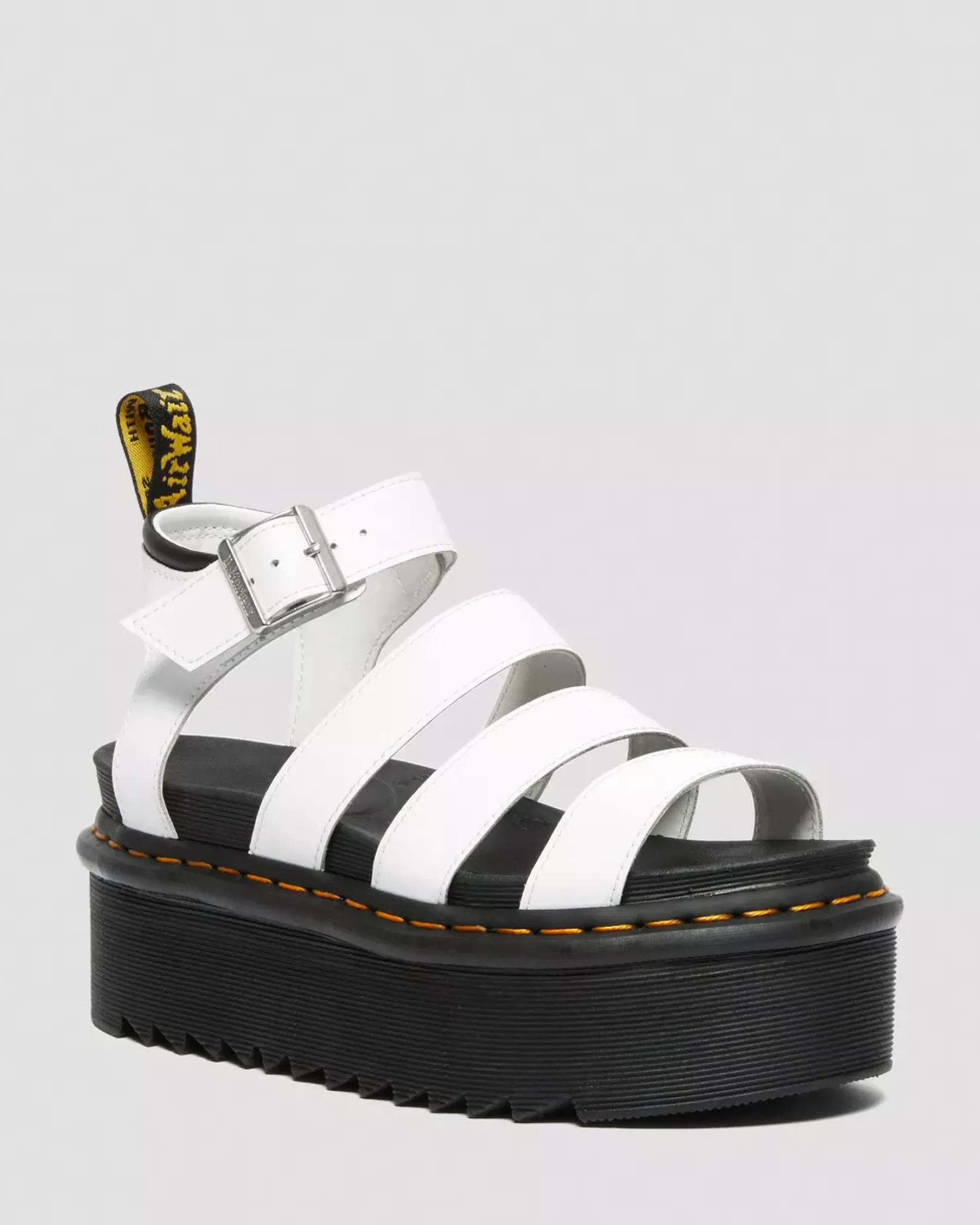Sale|Platform Sandals>Dr. Martens Blaire Hydro Leather Platform Strap Sandals White — Hydro Leather