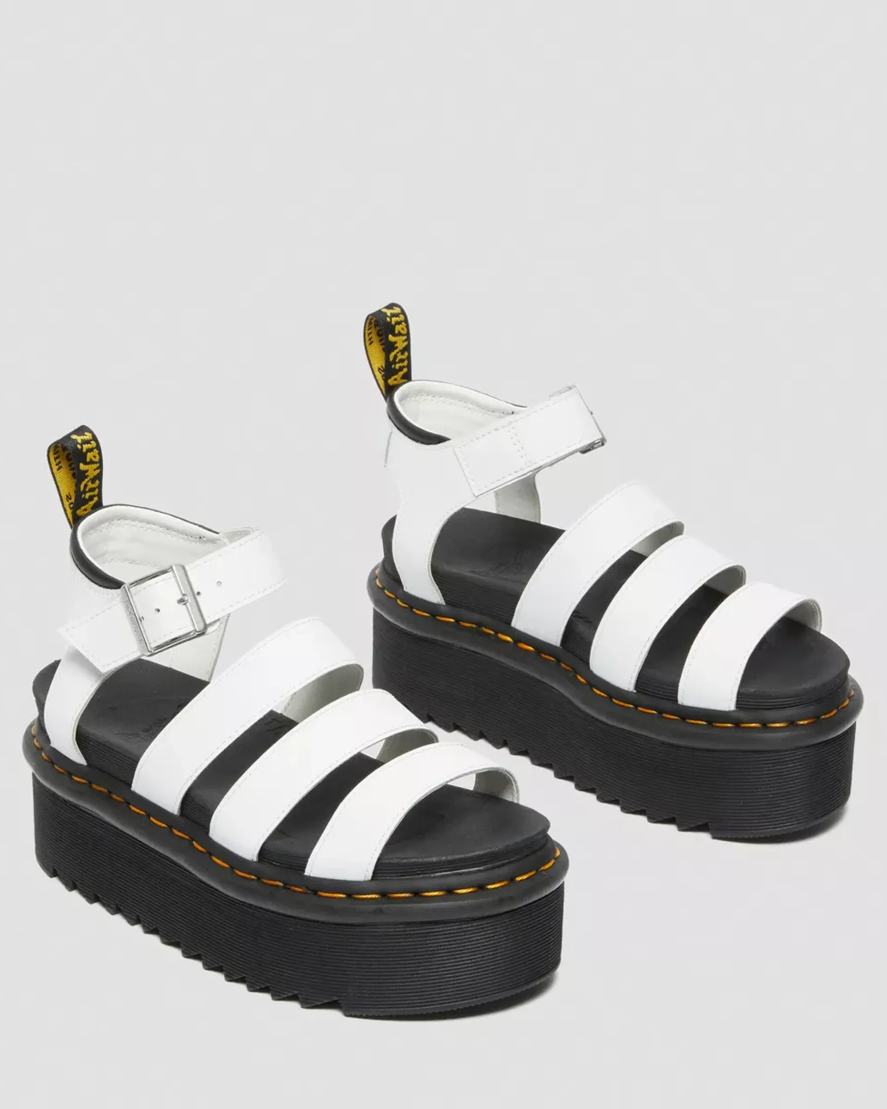 Sale|Platform Sandals>Dr. Martens Blaire Hydro Leather Platform Strap Sandals White — Hydro Leather
