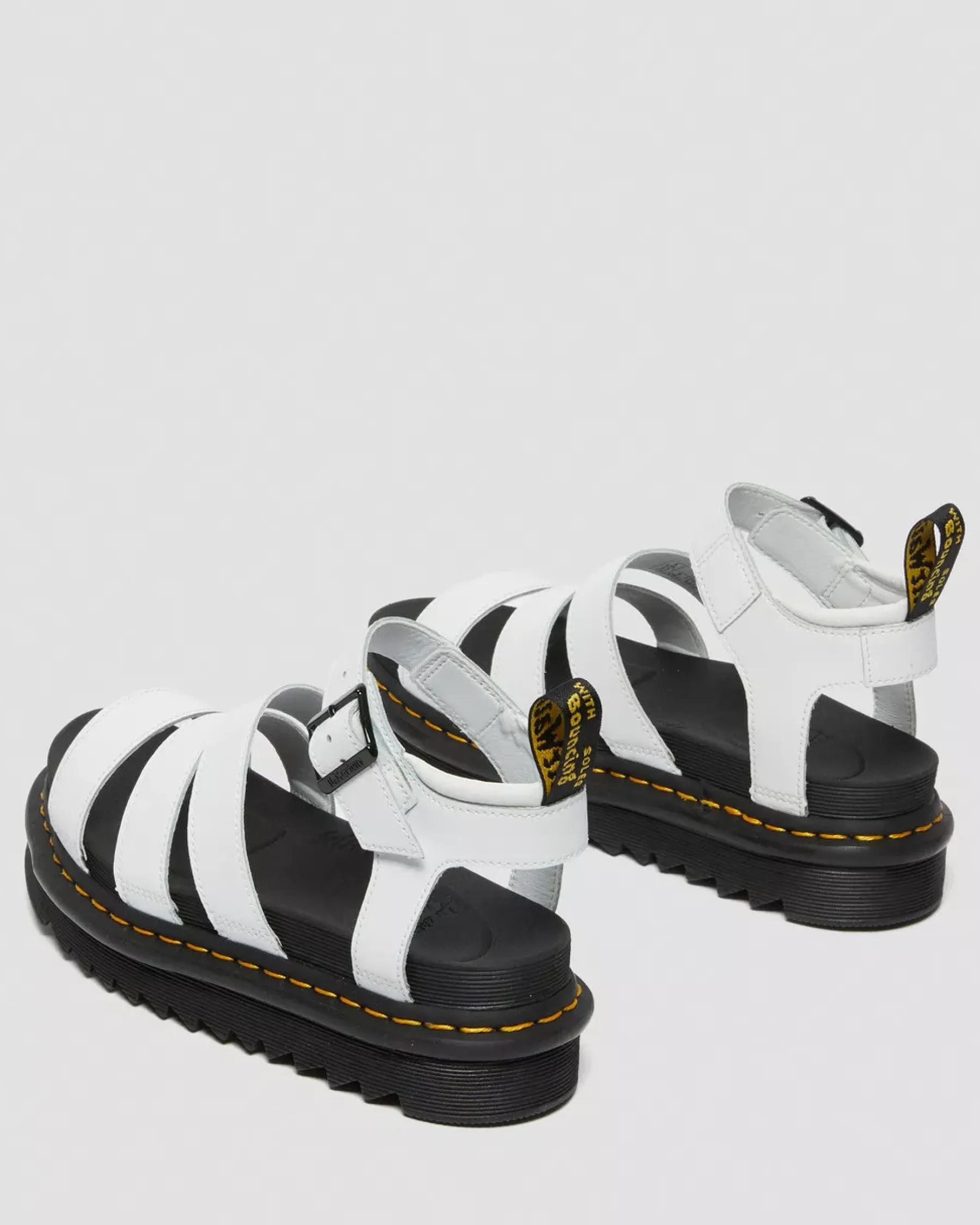 Platform Sandals|Strap Sandals>Dr. Martens Blaire Hydro Leather Strap Sandals White — Hydro Leather