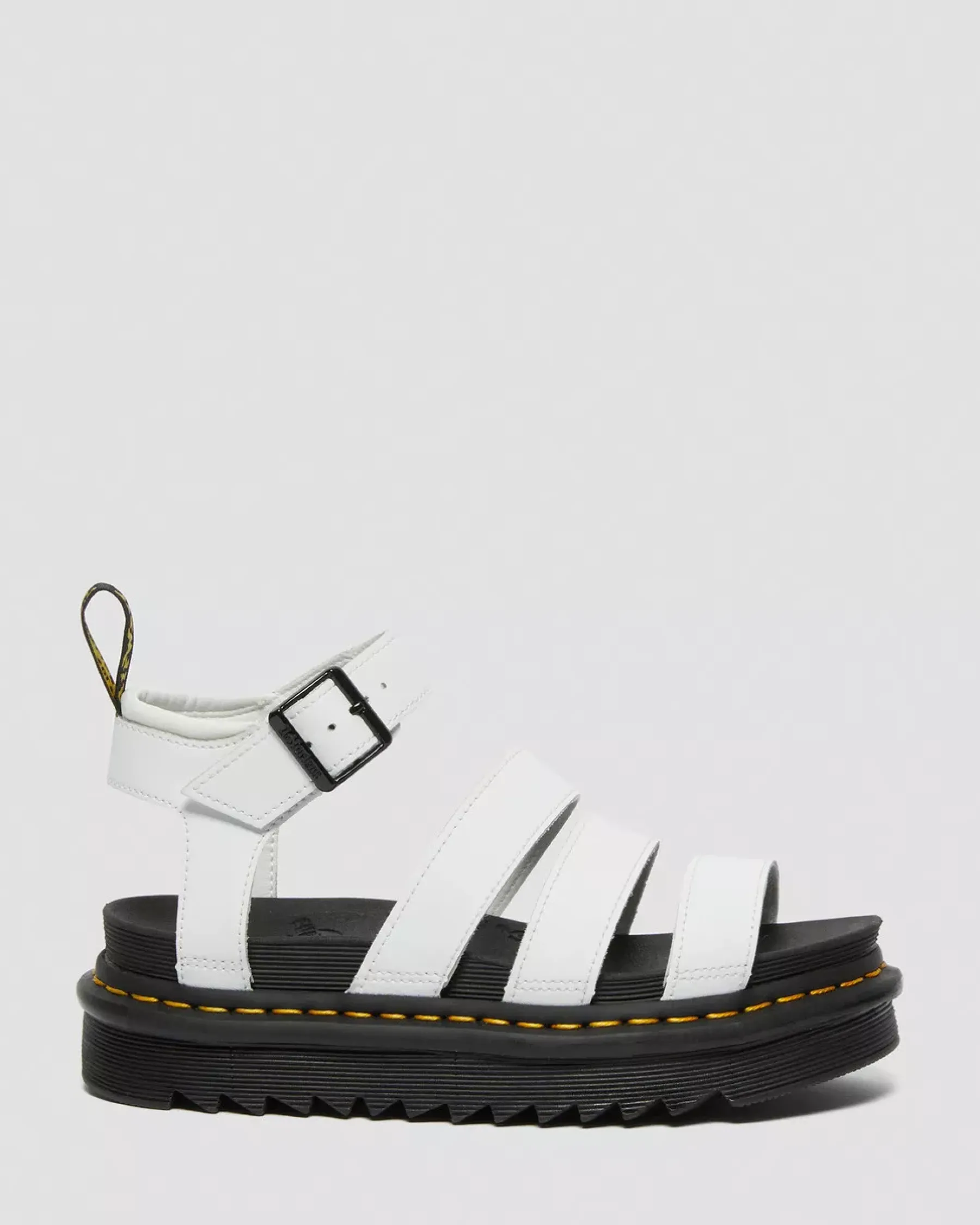 Platform Sandals|Strap Sandals>Dr. Martens Blaire Hydro Leather Strap Sandals White — Hydro Leather