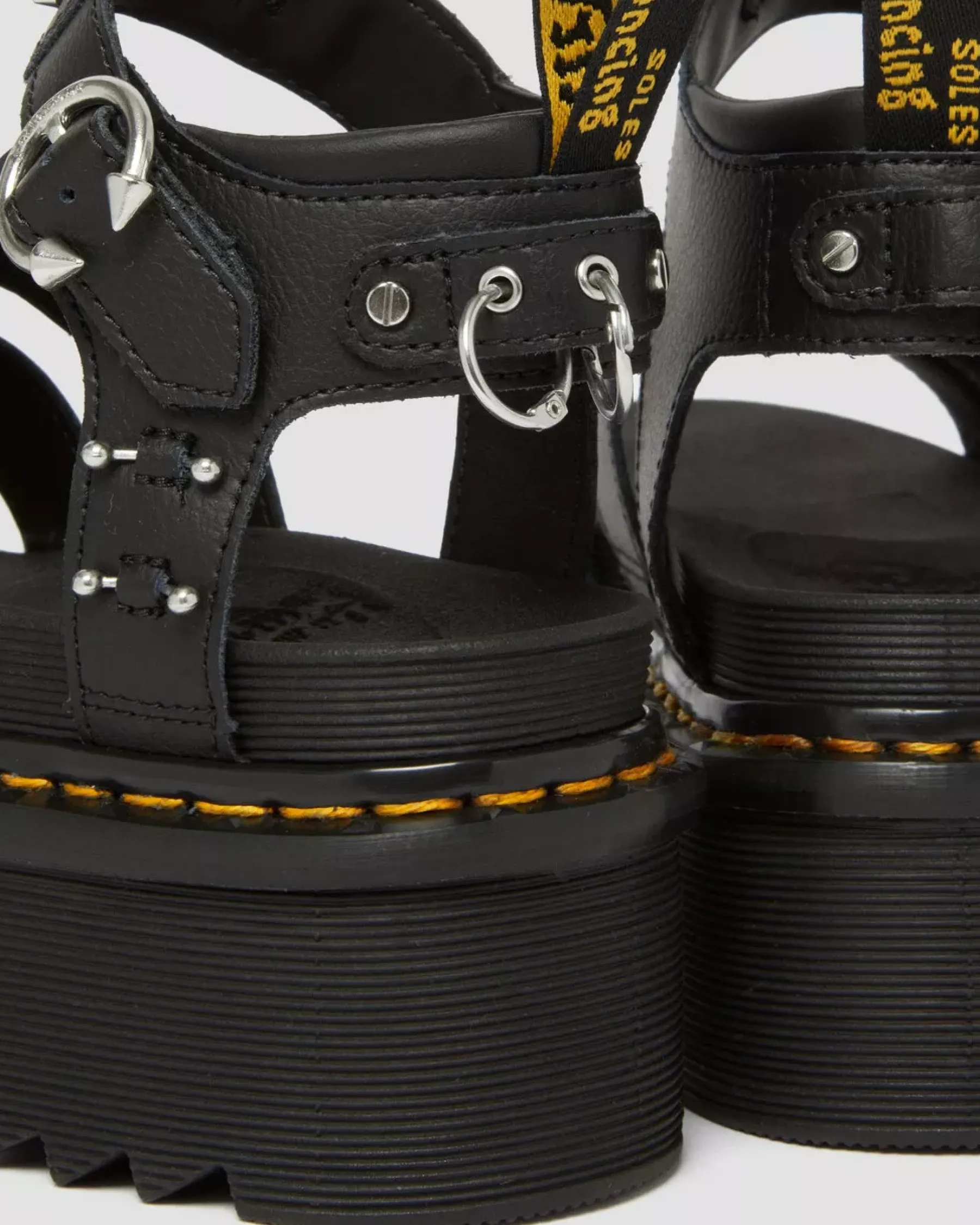Platform Sandals|Strap Sandals>Dr. Martens Blaire Piercing Leather Platform Sandals Black — Athena