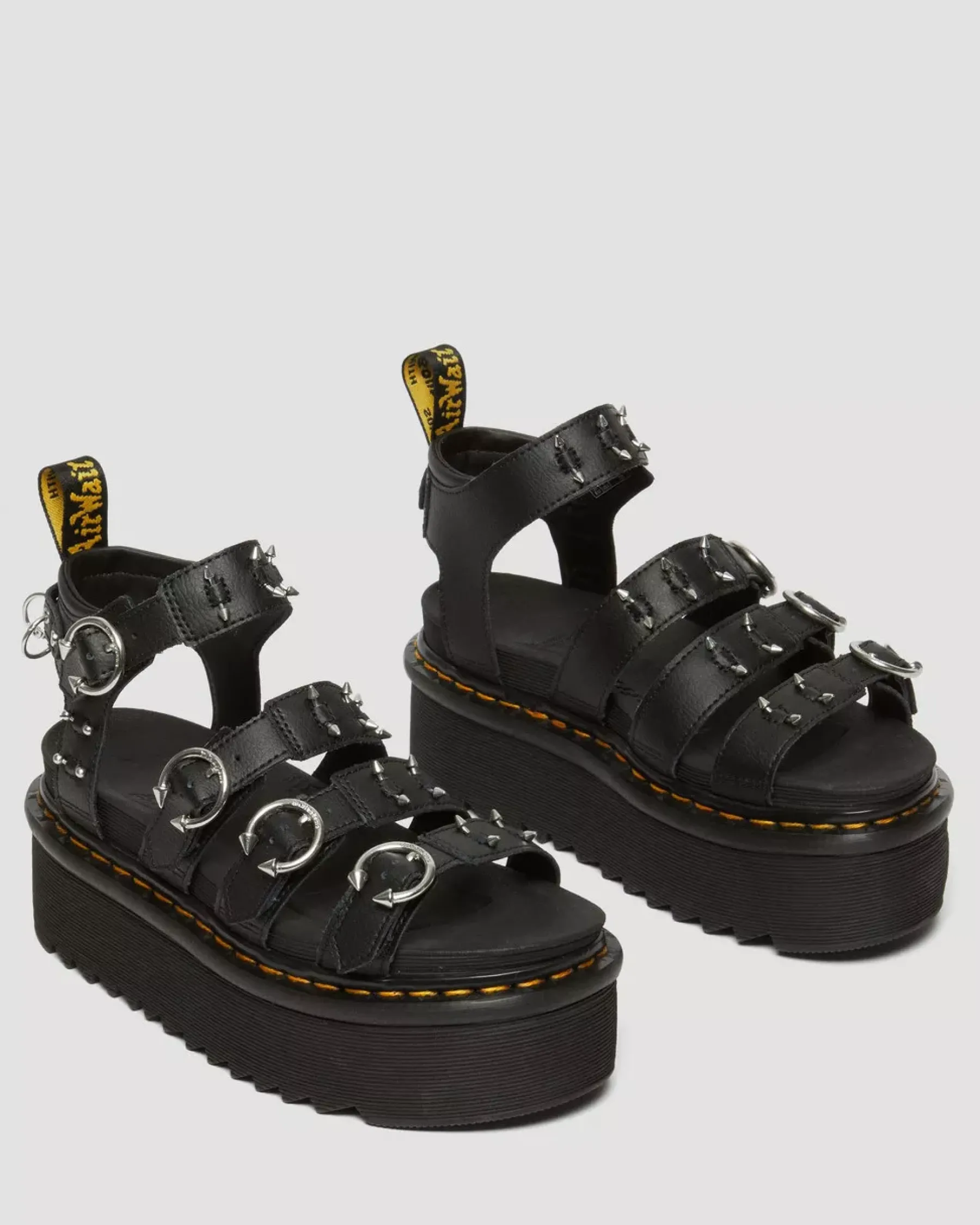 Platform Sandals|Strap Sandals>Dr. Martens Blaire Piercing Leather Platform Sandals Black — Athena