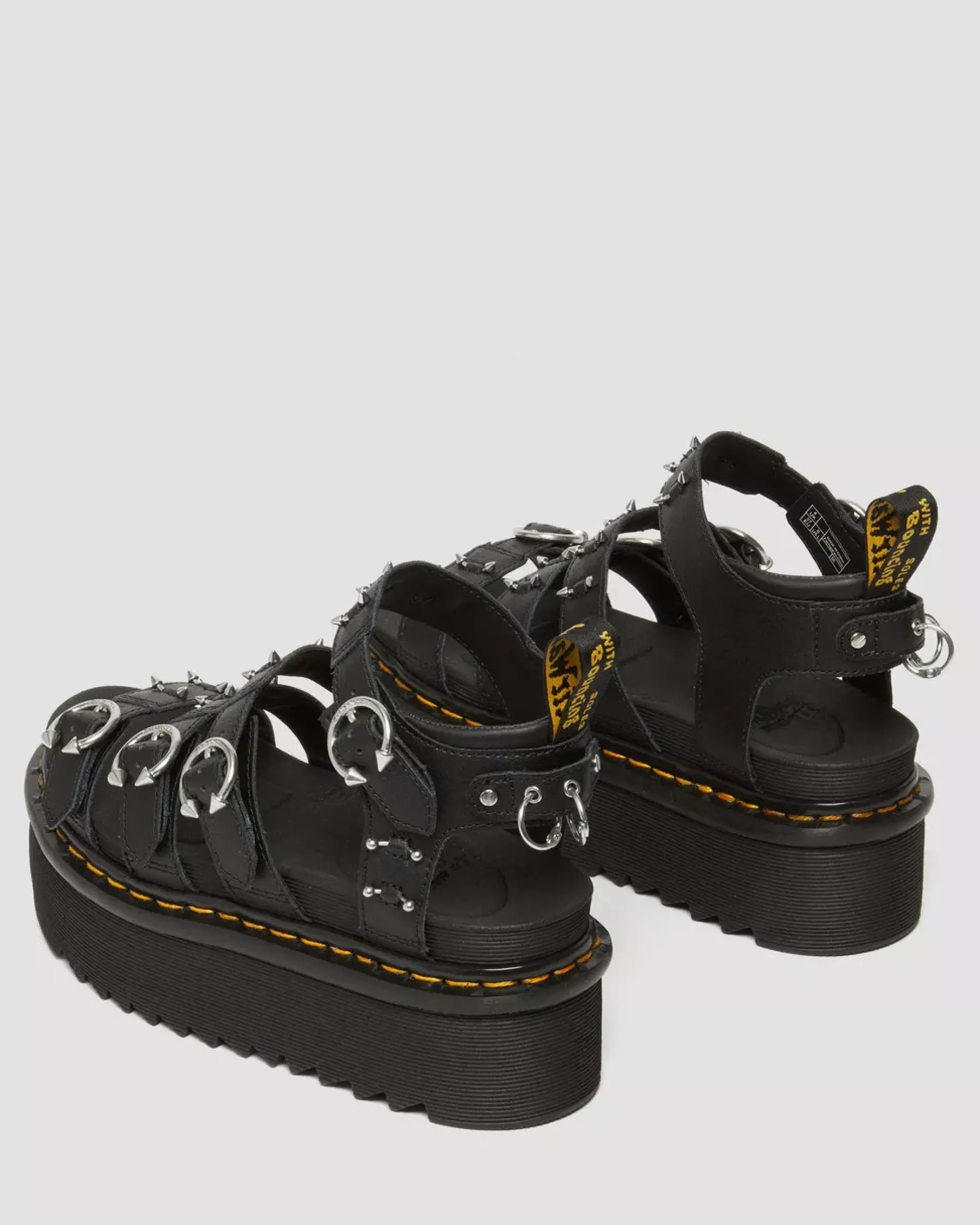 Platform Sandals|Strap Sandals>Dr. Martens Blaire Piercing Leather Platform Sandals Black — Athena