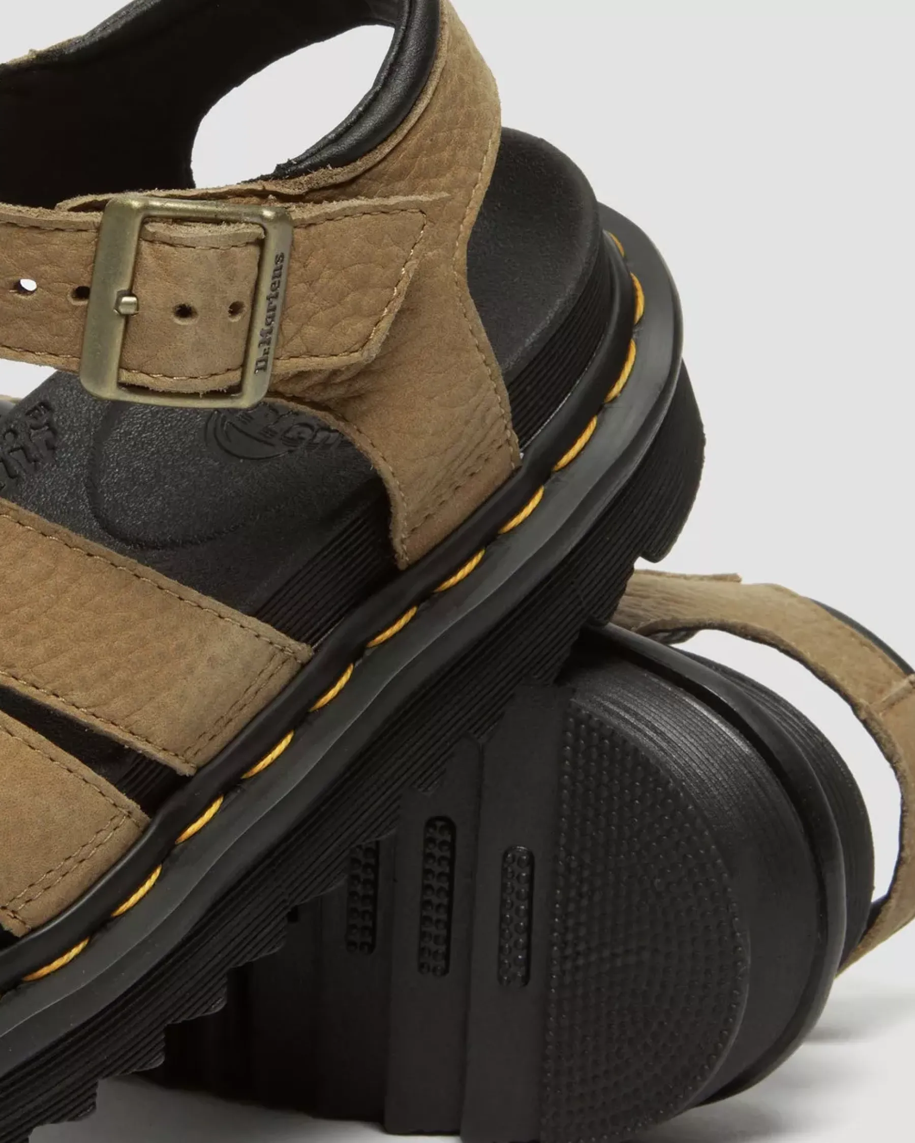 Strap Sandals|Sandals>Dr. Martens Blaire Tumbled Nubuck Leather Sandals Savannah Tan — Tumbled Nubuck