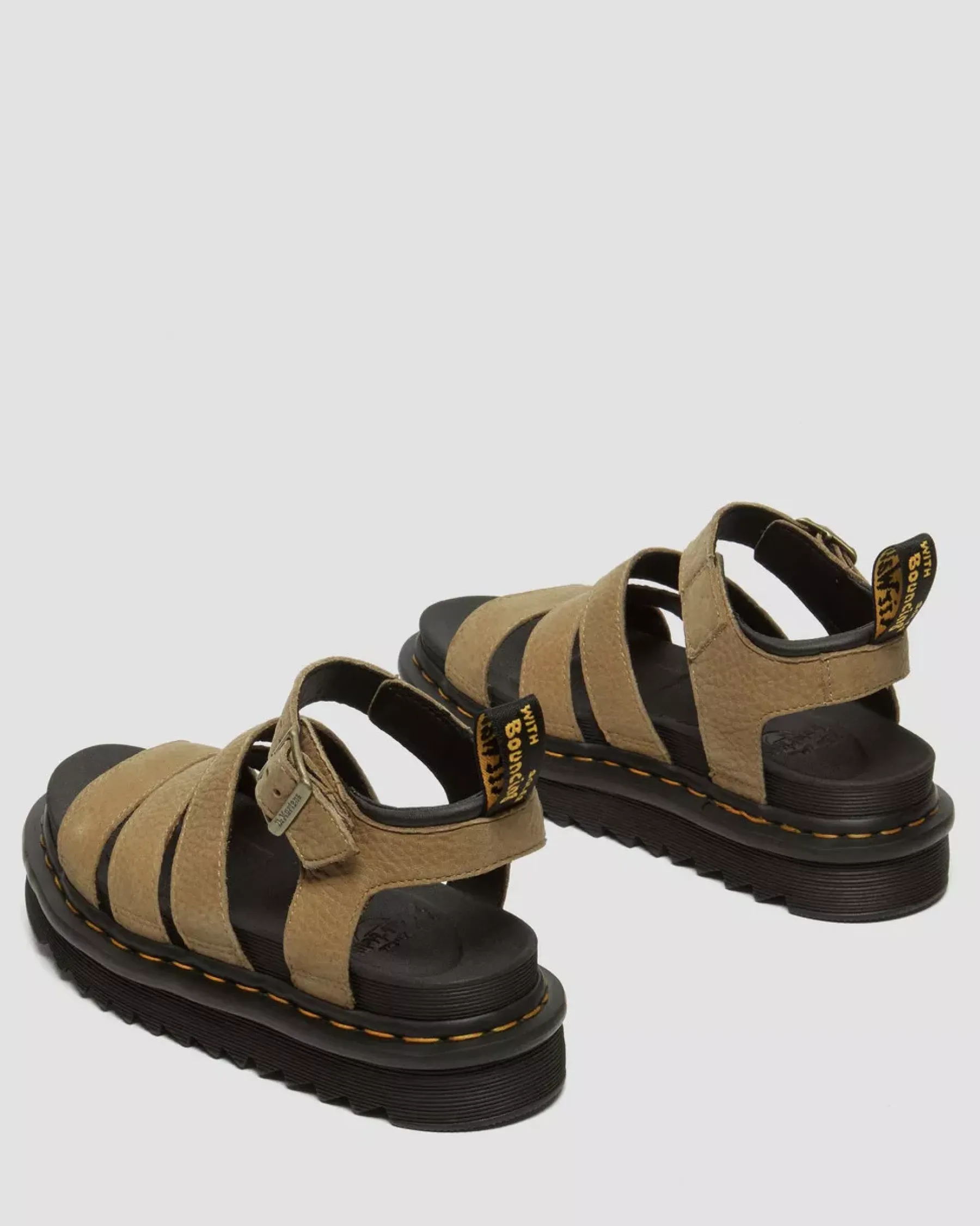 Strap Sandals|Sandals>Dr. Martens Blaire Tumbled Nubuck Leather Sandals Savannah Tan — Tumbled Nubuck