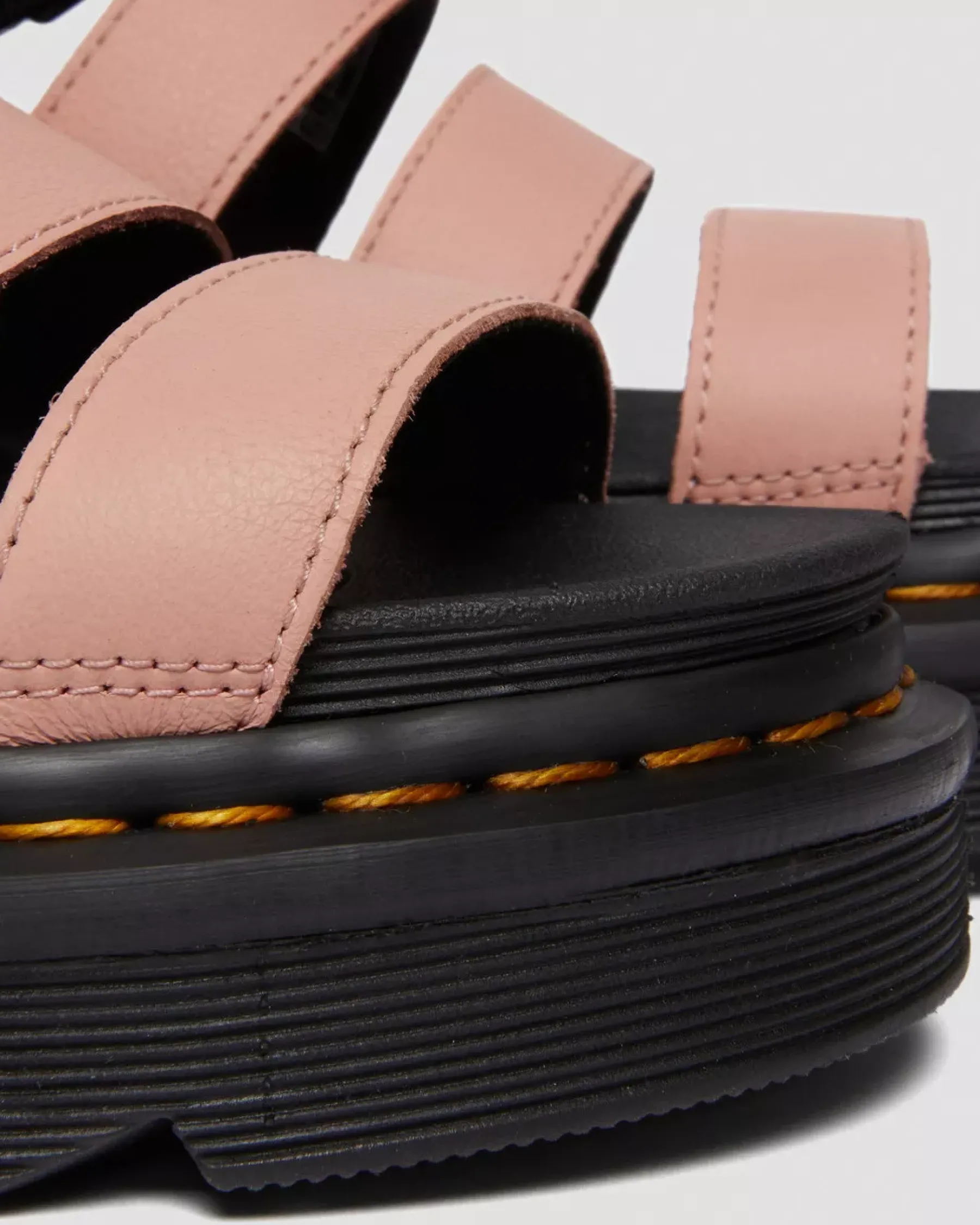 Sale|Platform Sandals>Dr. Martens Blaire Women's Pisa Leather Strap Sandals Peach Beige — Pisa