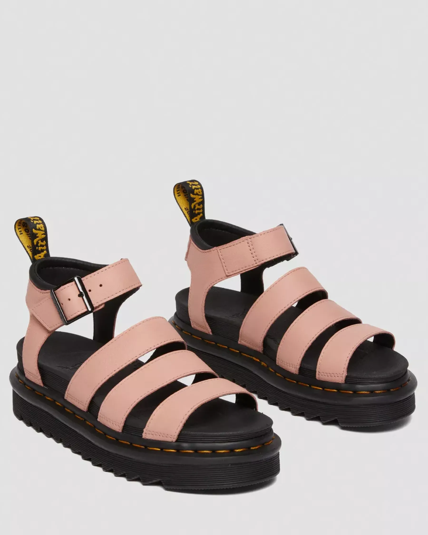 Sale|Platform Sandals>Dr. Martens Blaire Women's Pisa Leather Strap Sandals Peach Beige — Pisa