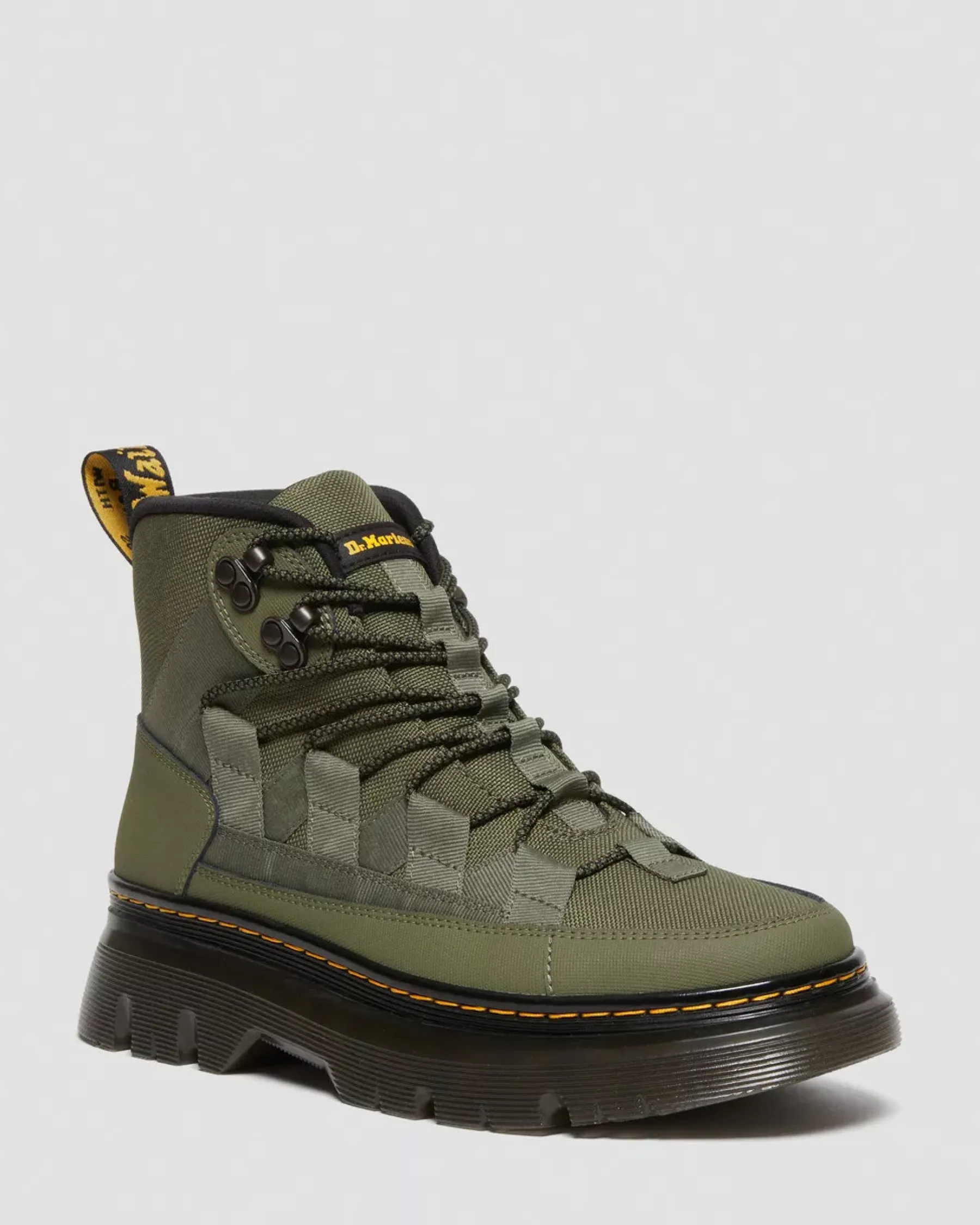 Sale|Casual Boots>Dr. Martens Boury Leather Casual Boots Khaki Green — Ajax+Extra Tough 50/50