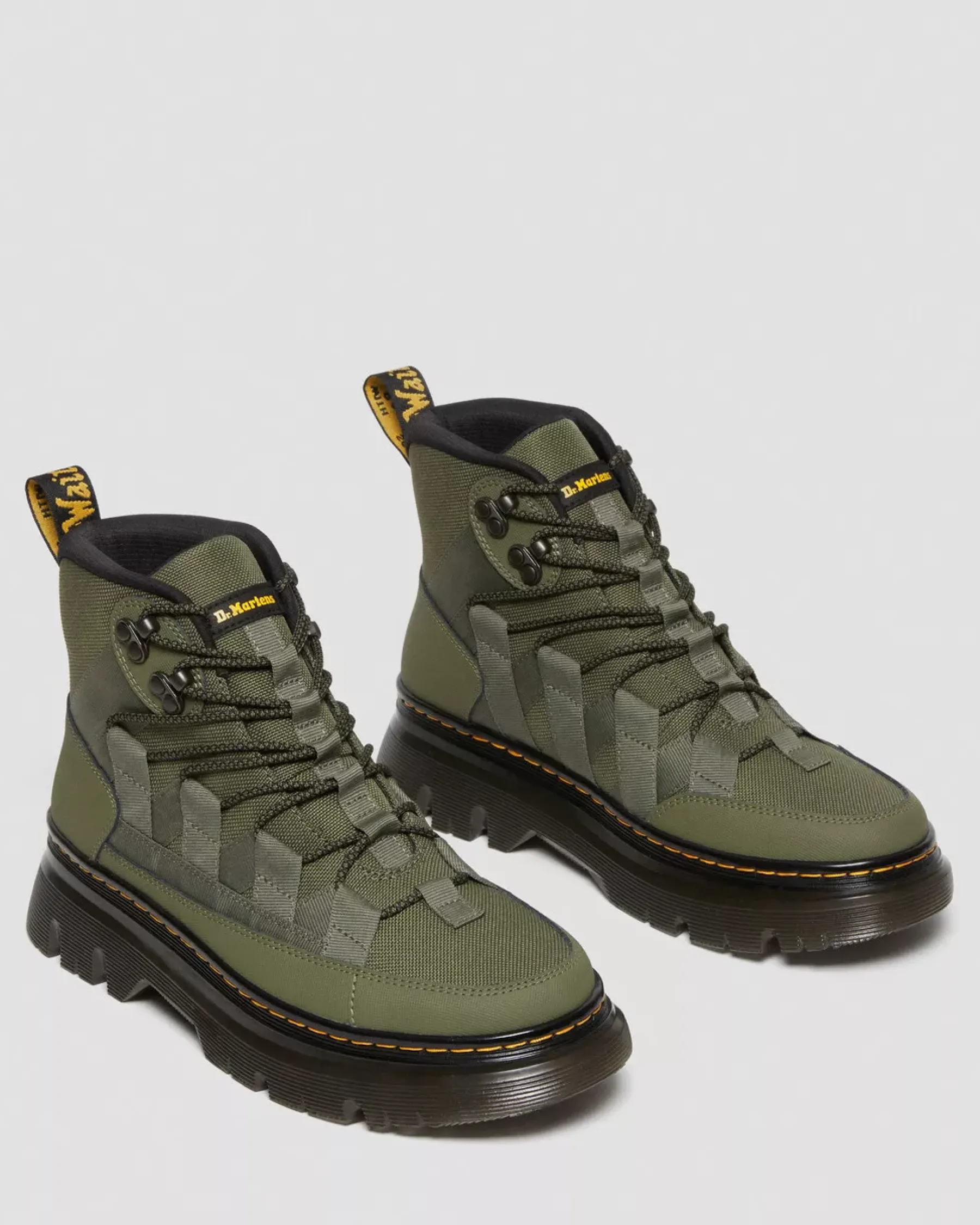 Sale|Casual Boots>Dr. Martens Boury Leather Casual Boots Khaki Green — Ajax+Extra Tough 50/50