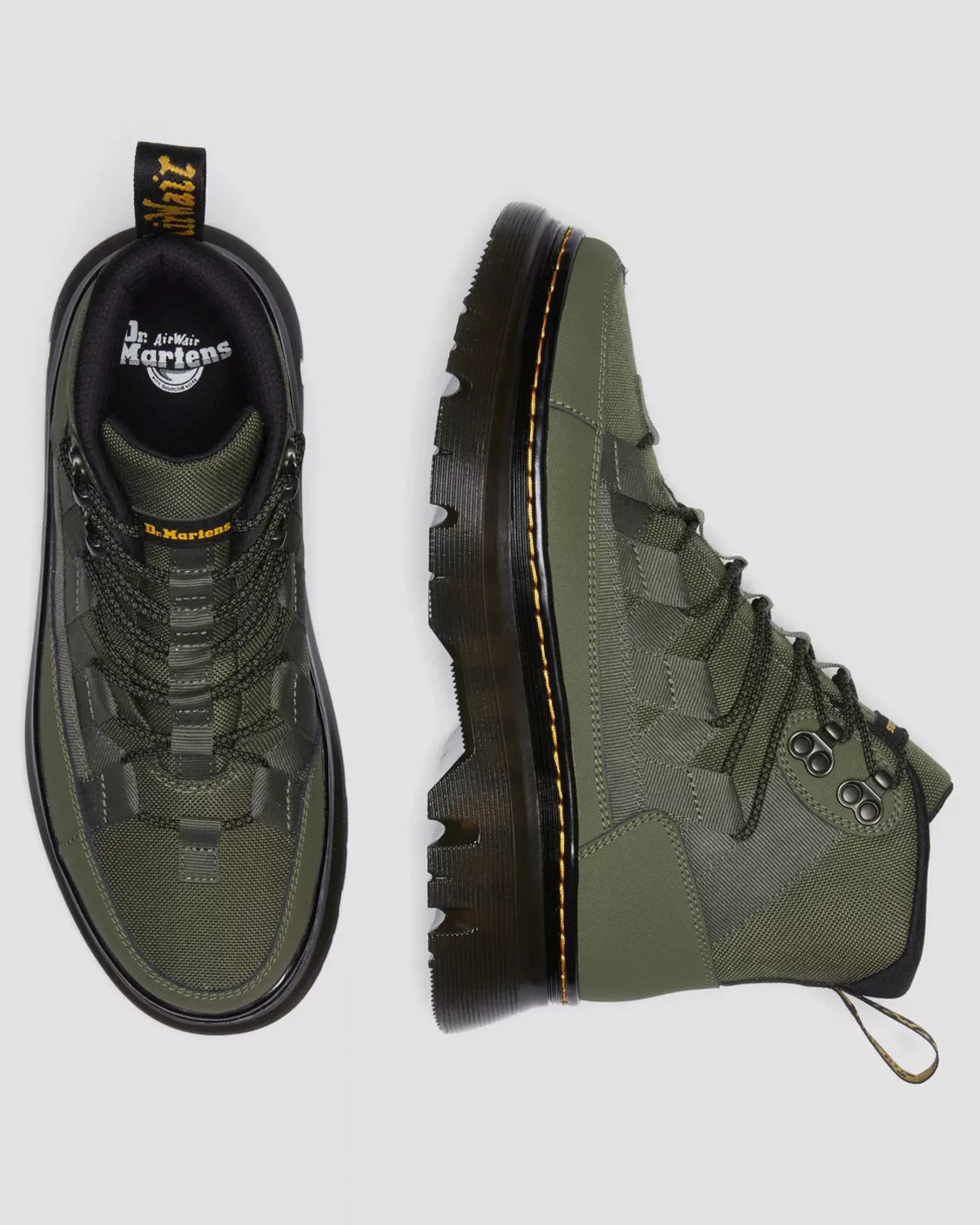 Sale|Casual Boots>Dr. Martens Boury Leather Casual Boots Khaki Green — Ajax+Extra Tough 50/50