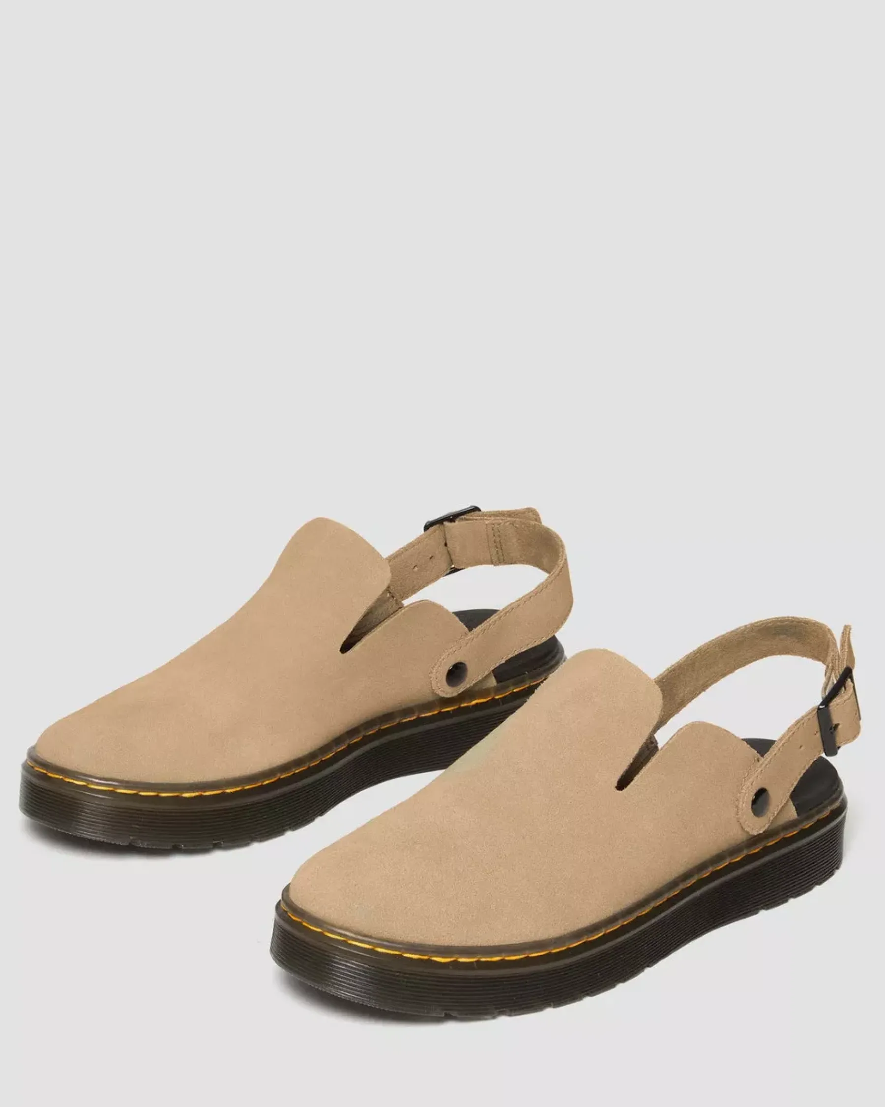 Mules & Slides|Shoes>Dr. Martens Carlson Suede Casual Slingback Mules Savannah Tan — E.H.Suede