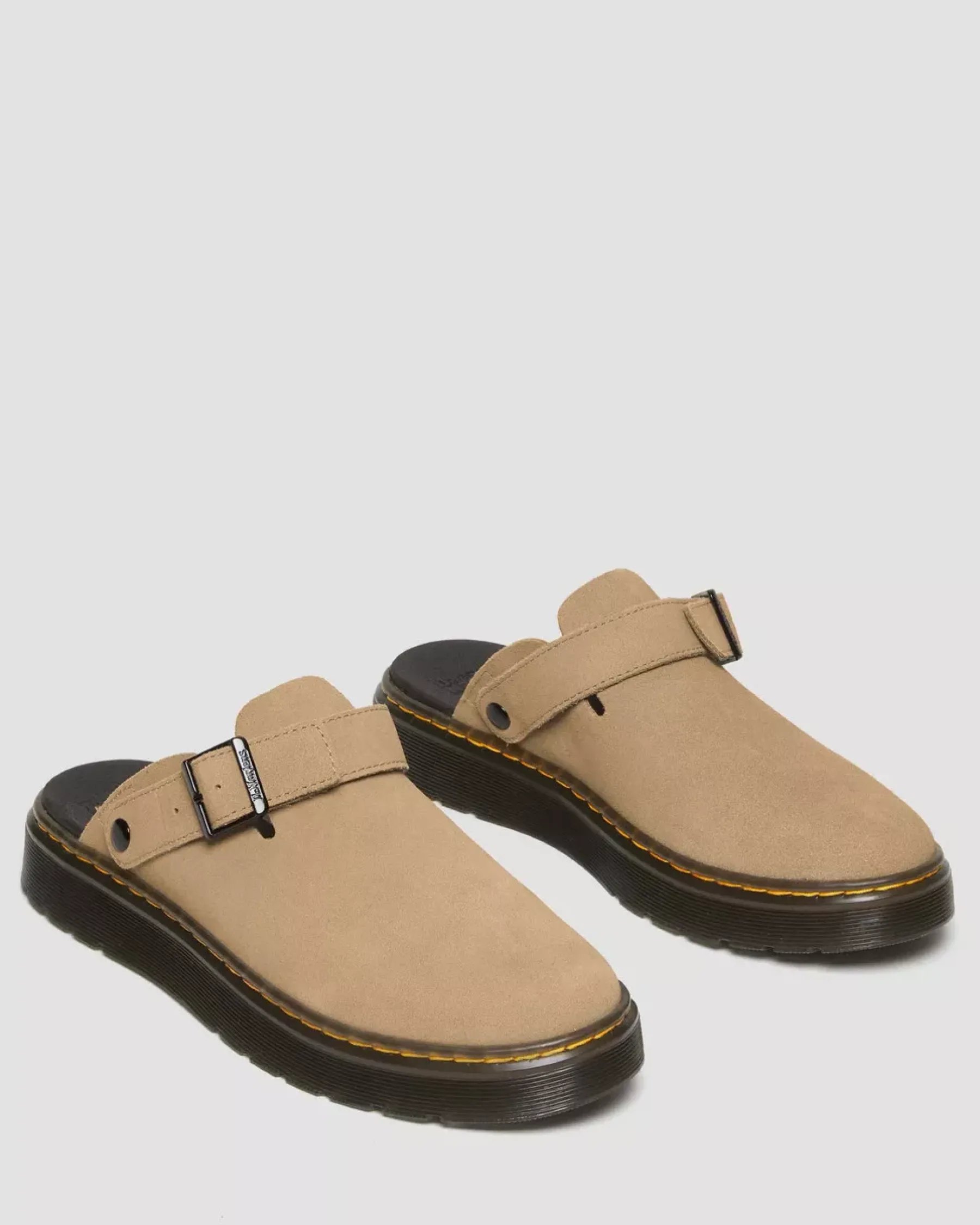 Mules & Slides|Shoes>Dr. Martens Carlson Suede Casual Slingback Mules Savannah Tan — E.H.Suede