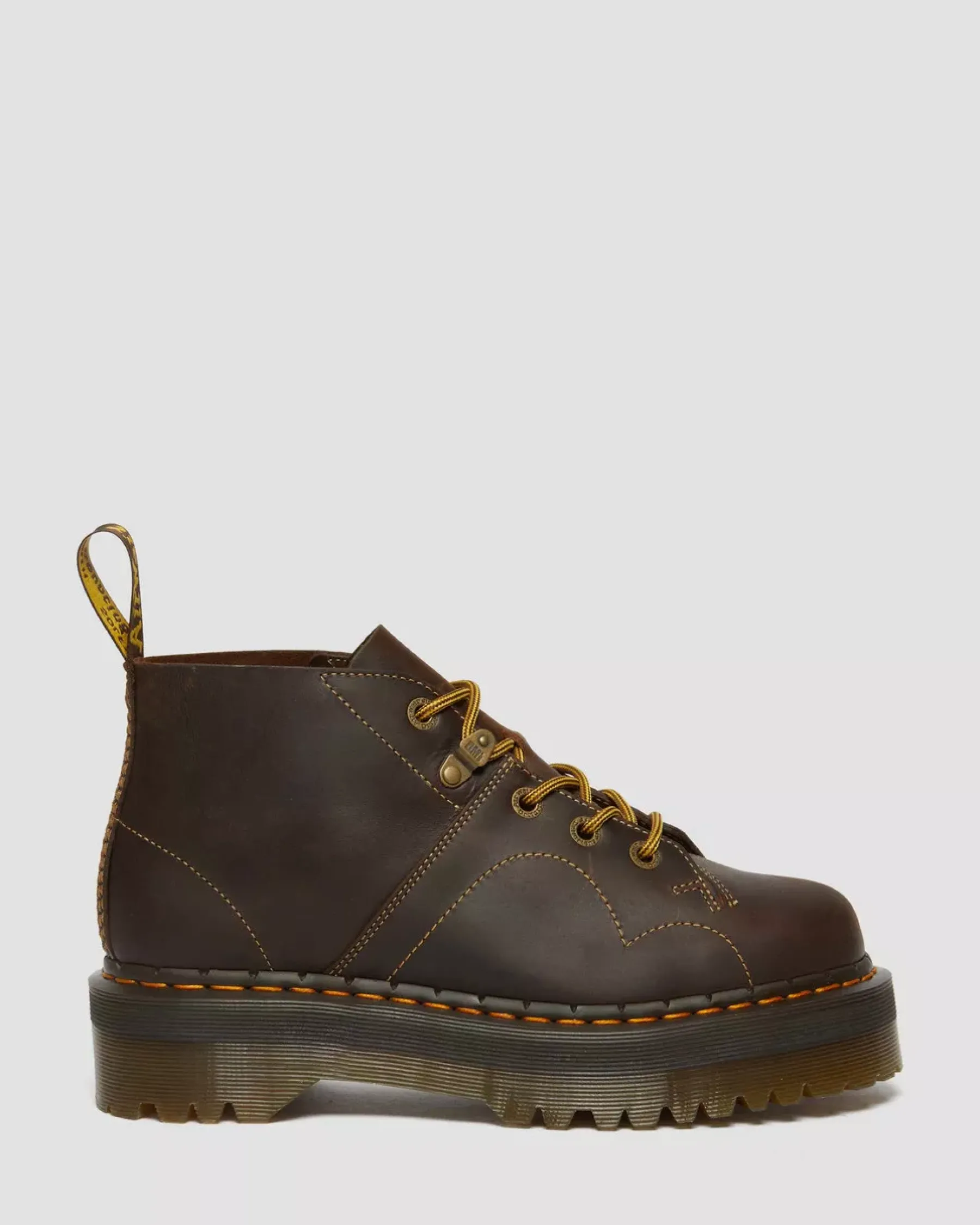 Ankle Boots|Platforms>Dr. Martens Church Arc Crazy Horse Platform Monkey Boots Dark Brown — Crazy Horse