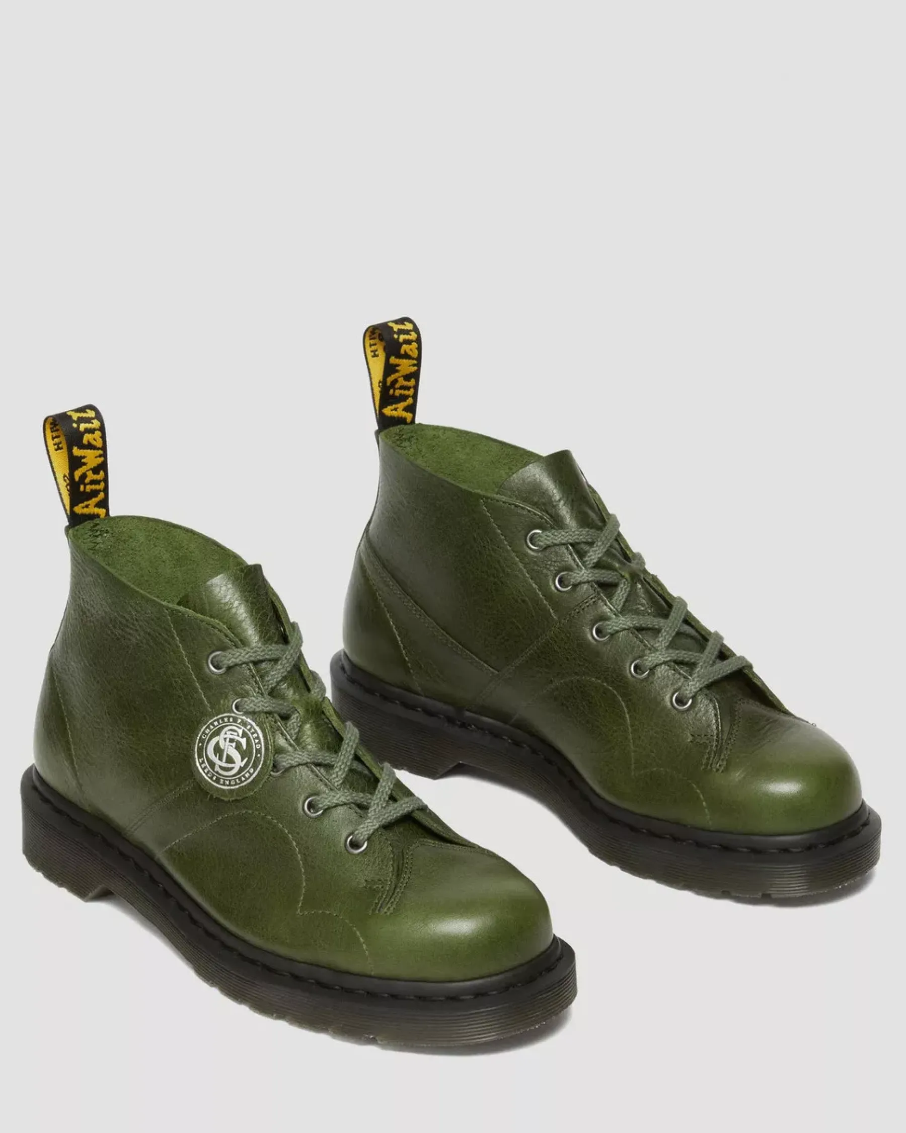 Originals|Ankle Boots>Dr. Martens Church Buckingham Leather Monkey Boots Seaweed — Buckingham