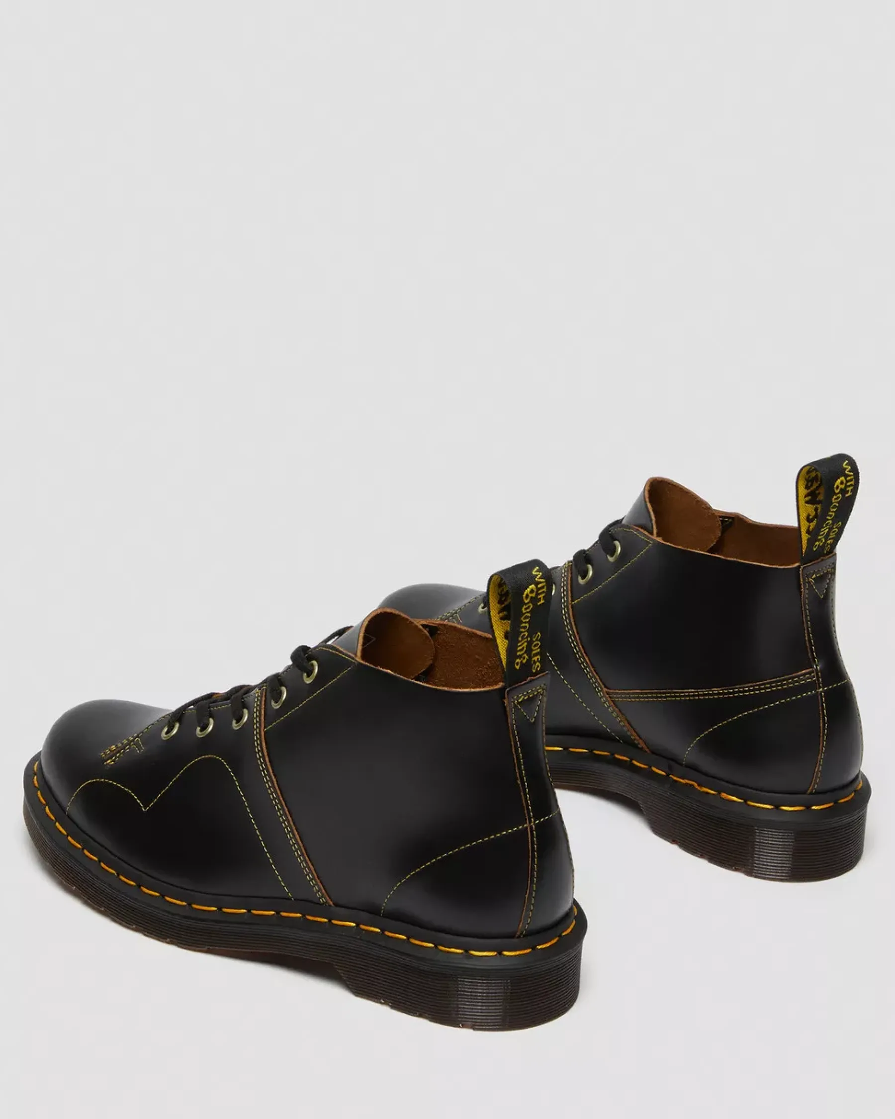 Originals|Ankle Boots>Dr. Martens Church Vintage Monkey Boots Black — Vintage Smooth