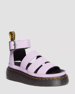 Sale|Platform Sandals>Dr. Martens Clarissa II Pisa Leather Platform Strap Sandals Lilac — Pisa