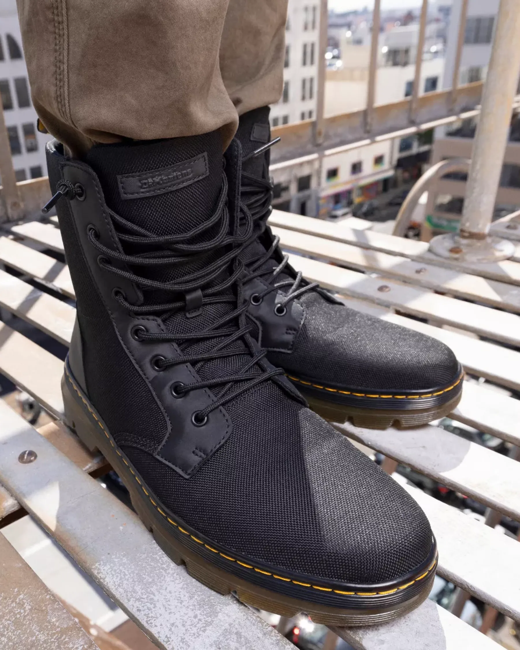 Casual Boots|Ankle Boots>Dr. Martens Combs Poly Casual Boots Black — Extra Tough Poly+Rubbery