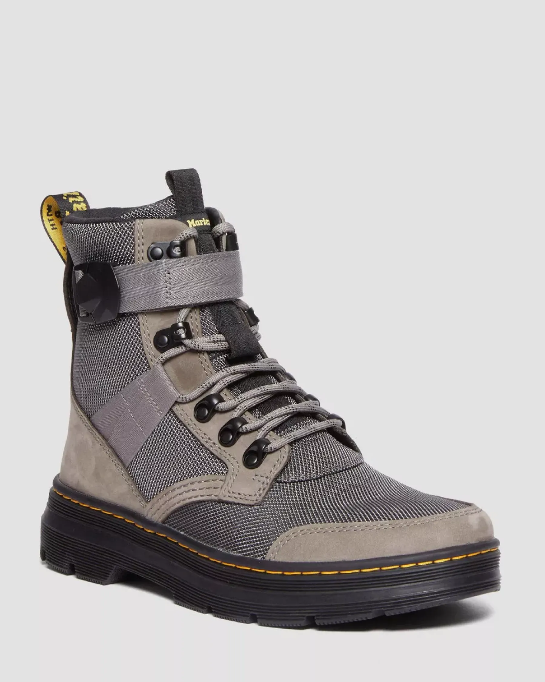 Sale|Winter Boots>Dr. Martens Combs Tech II Fleece-Lined Casual Boots NICKEL GREY — Buffbuck Two Tone Nylon
