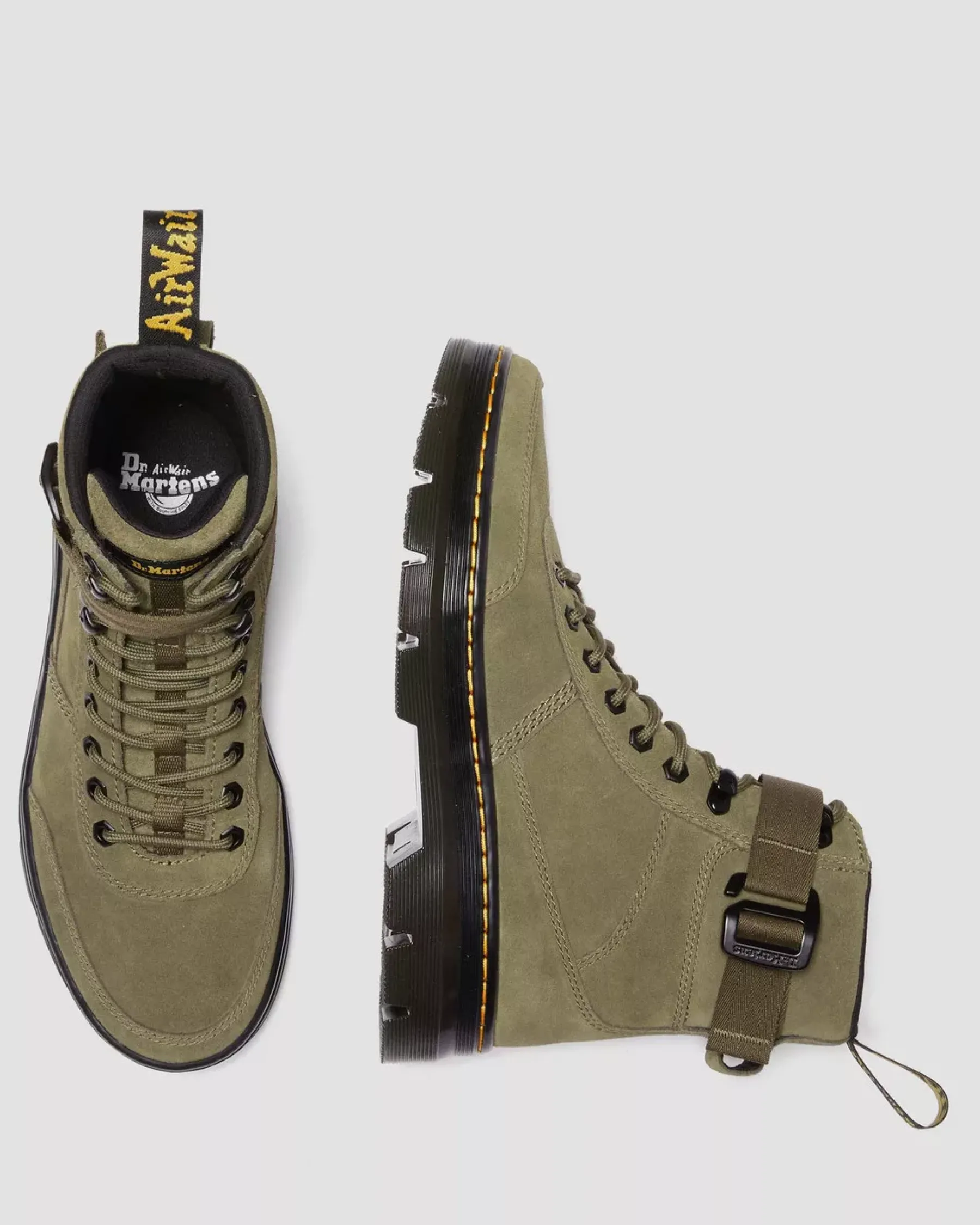 Sale|Casual Boots>Dr. Martens Combs Tech Suede Casual Boots DMS OLIVE — E.H.Suede