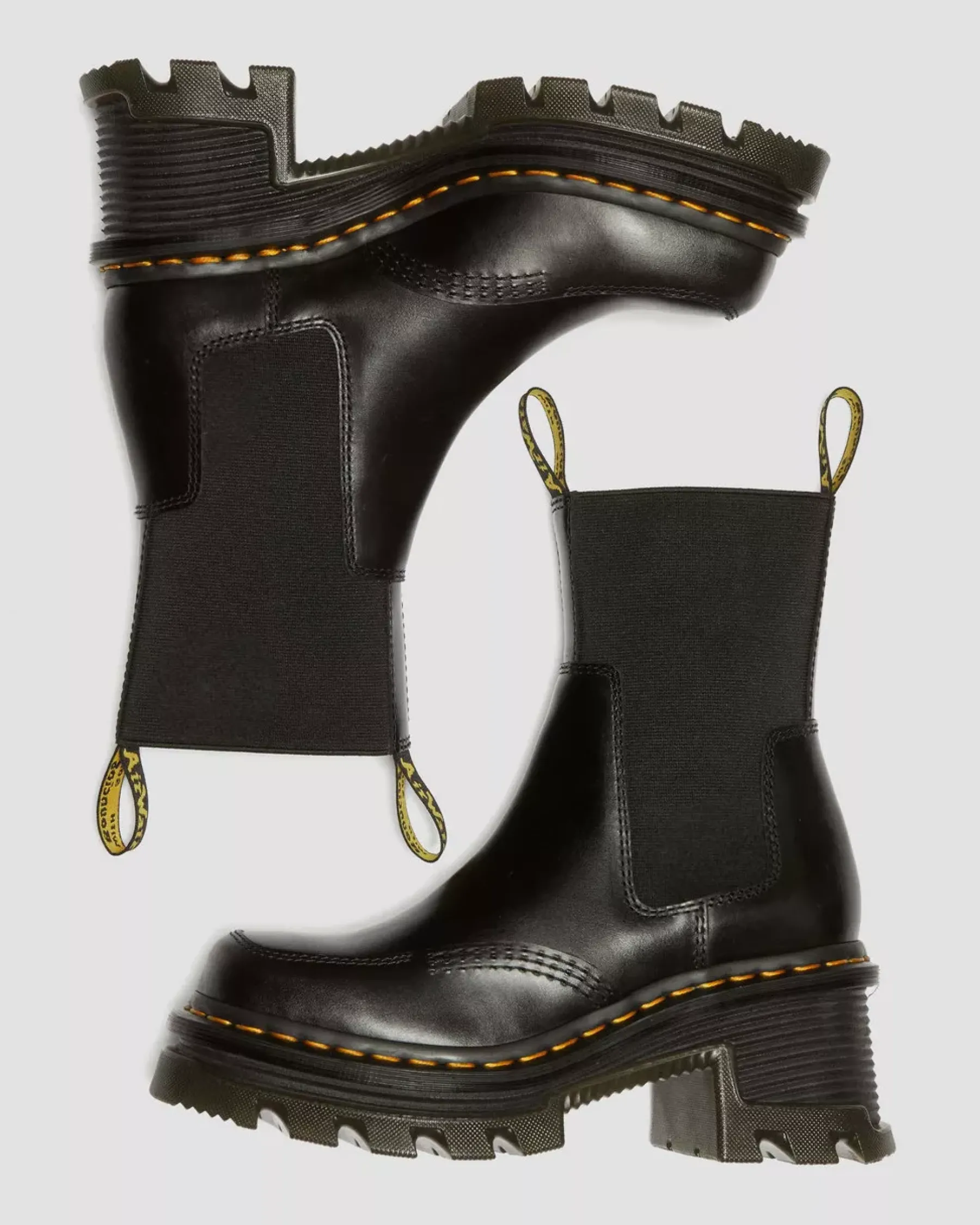 Heeled Boots|Chelsea Boots>Dr. Martens Corran Chelsea Atlas Leather Heeled Boots Black — Atlas