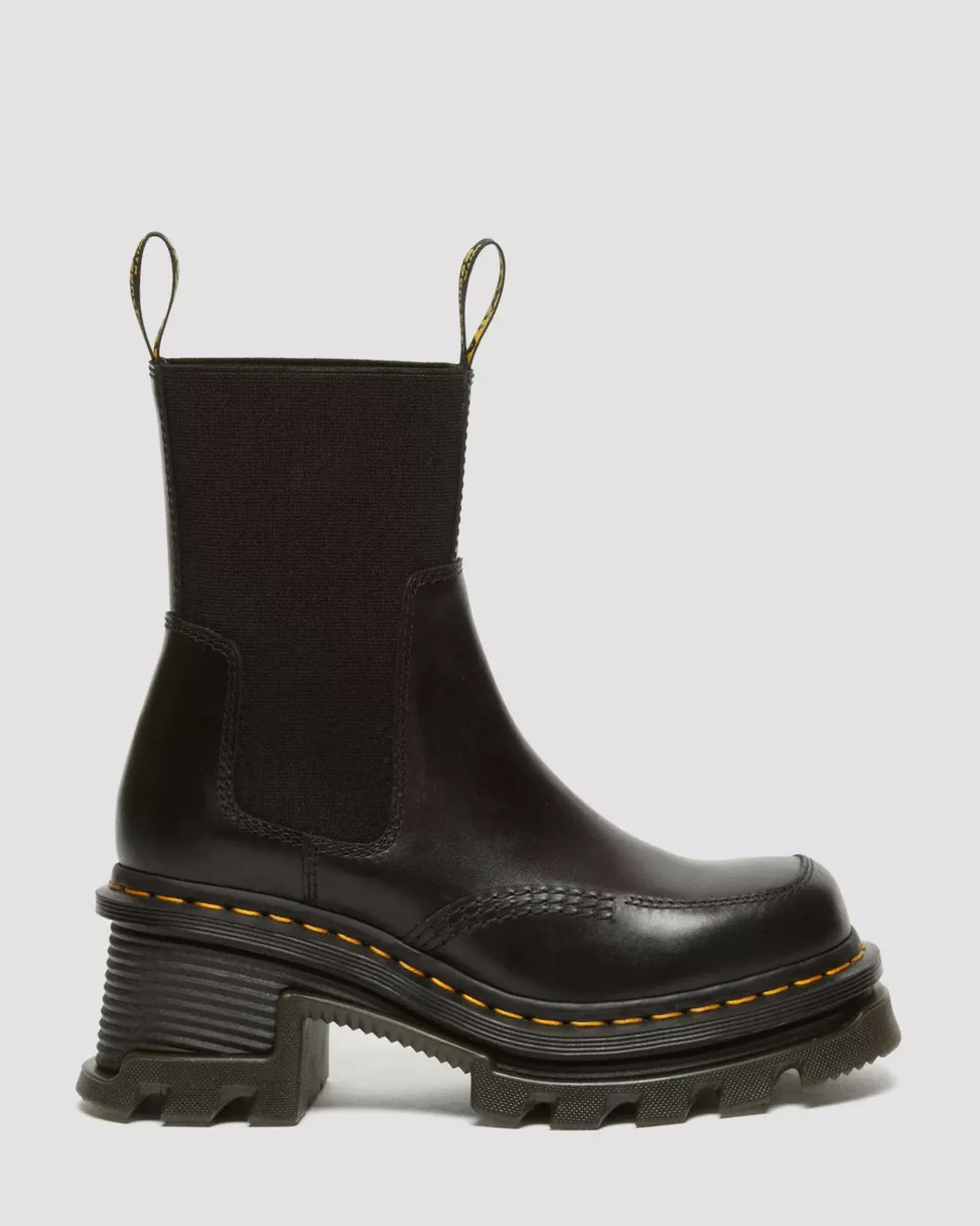 Heeled Boots|Chelsea Boots>Dr. Martens Corran Chelsea Atlas Leather Heeled Boots Black — Atlas