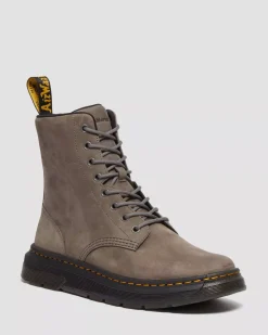 Sale|Casual Boots>Dr. Martens Crewson Nubuck Leather Everyday Boots GUNMETAL — Buffbuck