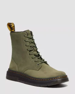 Sale|Casual Boots>Dr. Martens Crewson Nubuck Leather Everyday Boots DMS OLIVE — Buffbuck