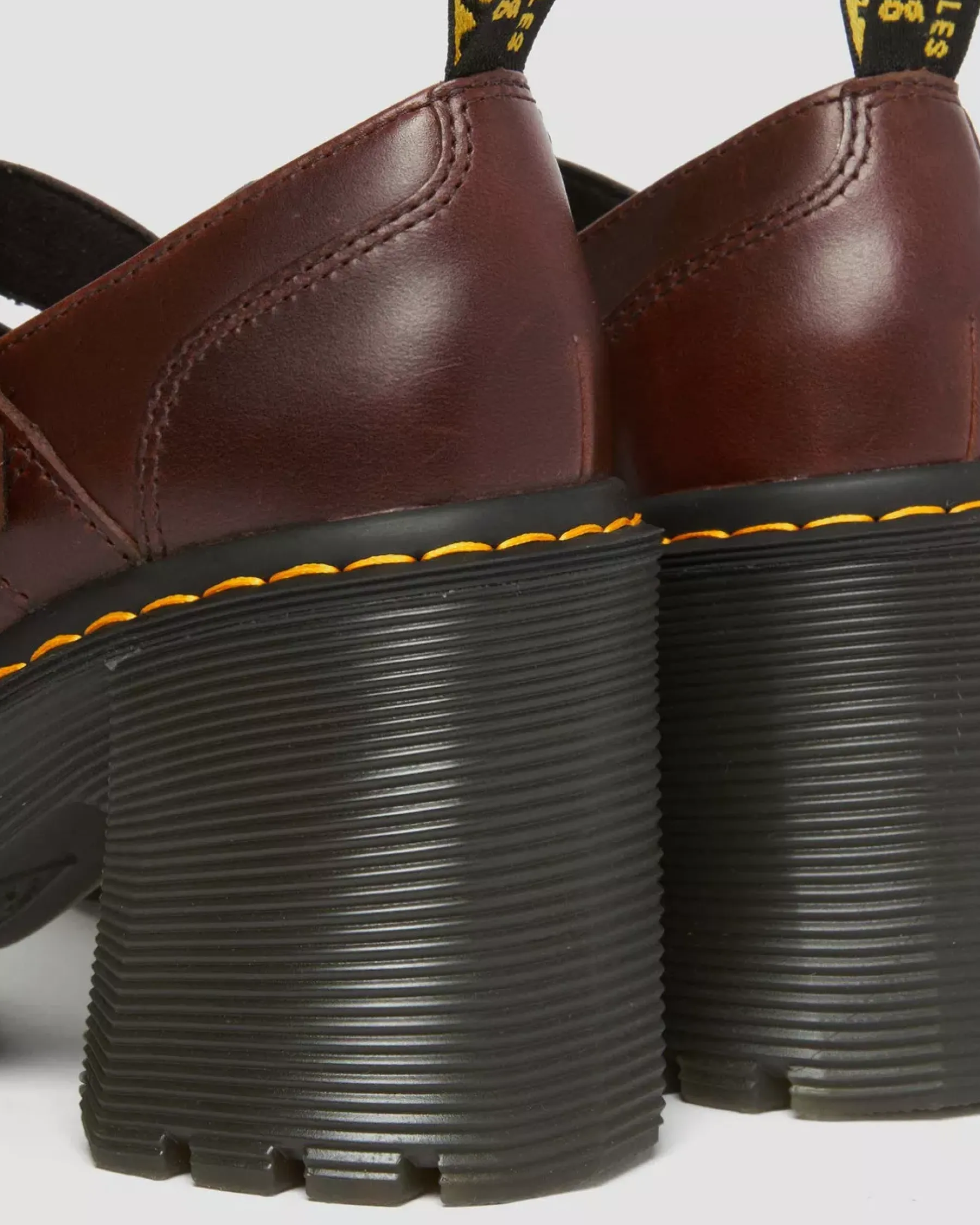 Heeled Boots|Mary Janes>Dr. Martens Eviee Leather Mary Jane Heeled Shoes Dark Brown
