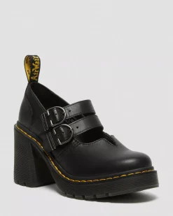 Bestsellers|Mary Janes>Dr. Martens Eviee Sendal Leather Heeled Shoes Black — Sendal
