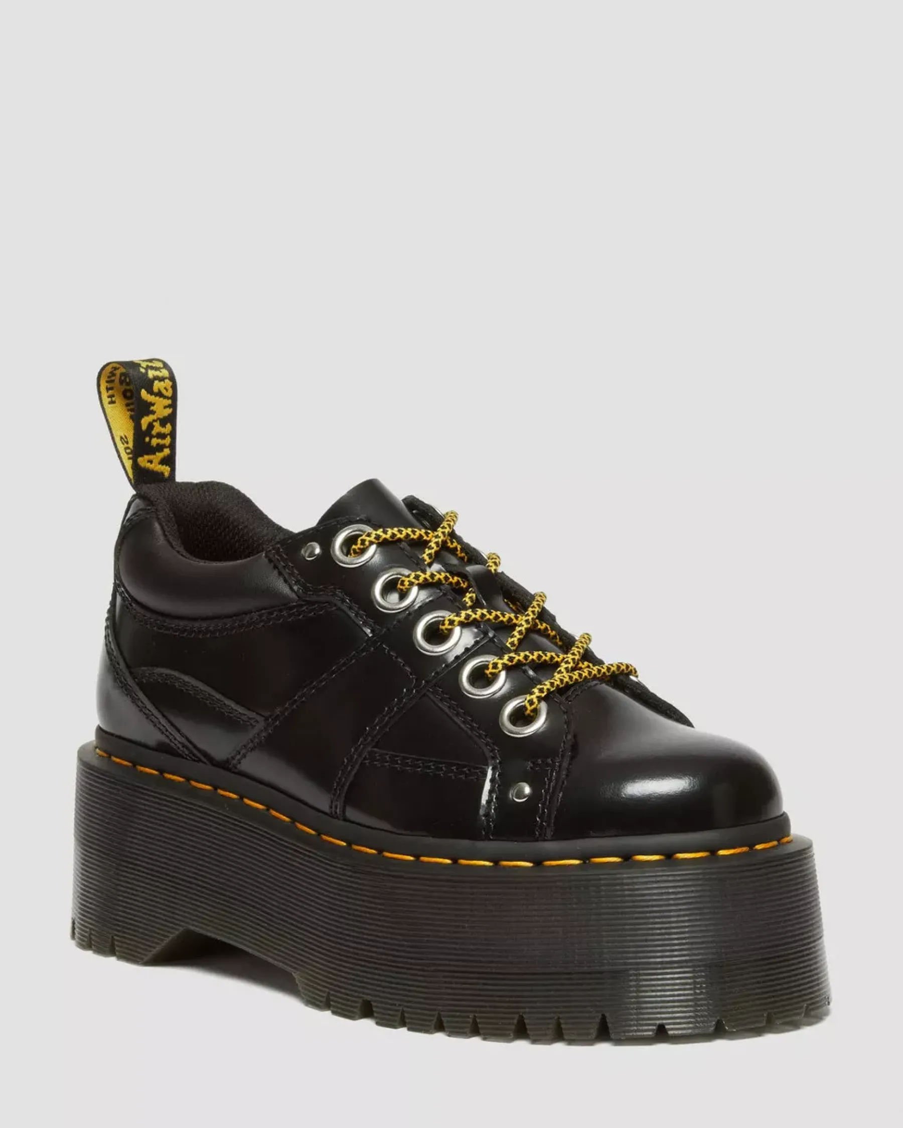 Platform Shoes|Platforms>Dr. Martens 5-Eye Max Buttero Leather Platform Shoes Black — Buttero