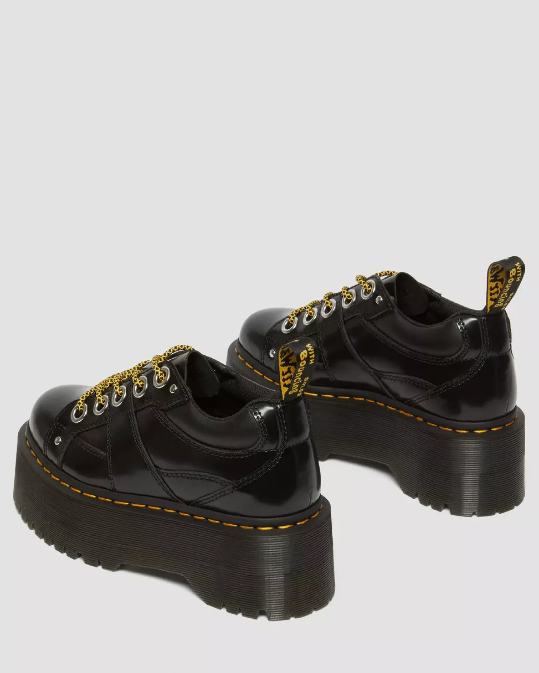 Platform Shoes|Platforms>Dr. Martens 5-Eye Max Buttero Leather Platform Shoes Black — Buttero