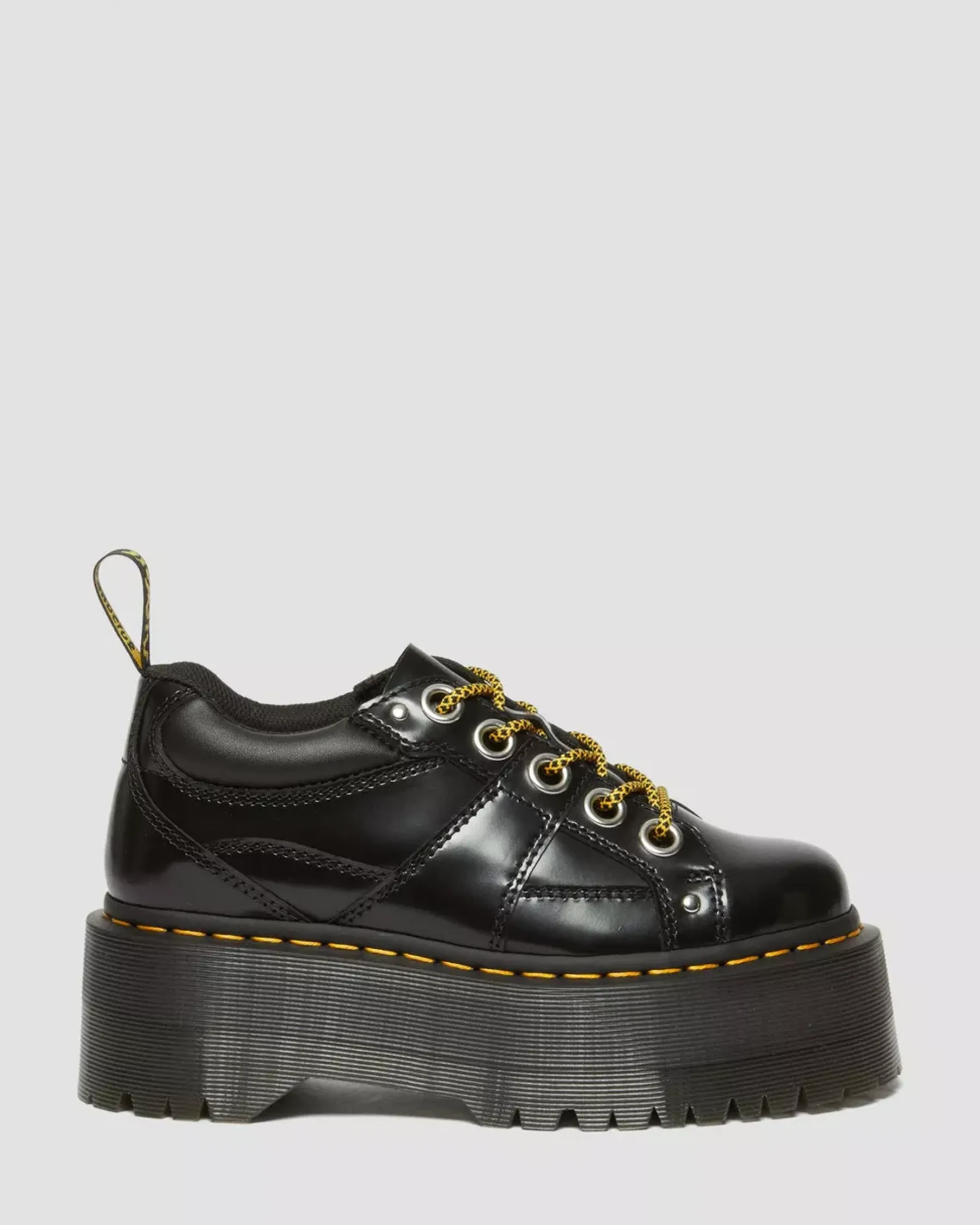 Platform Shoes|Platforms>Dr. Martens 5-Eye Max Buttero Leather Platform Shoes Black — Buttero