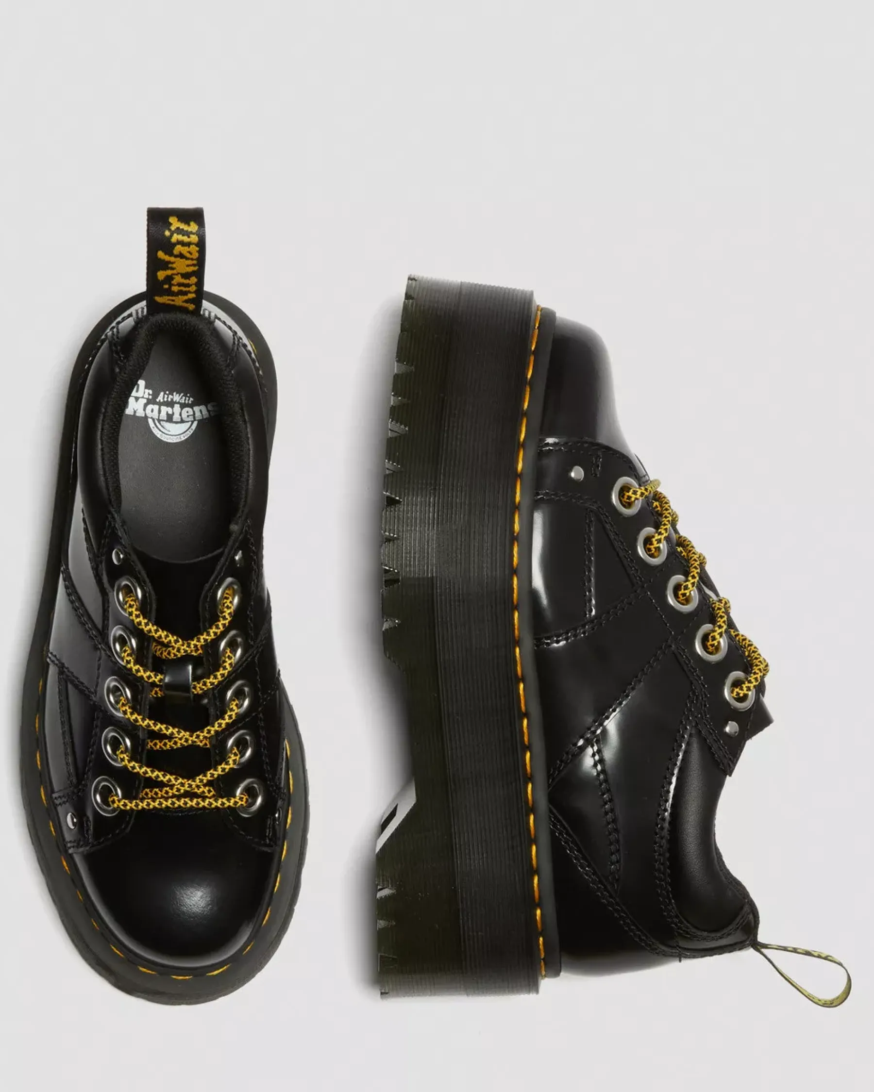 Platform Shoes|Platforms>Dr. Martens 5-Eye Max Buttero Leather Platform Shoes Black — Buttero