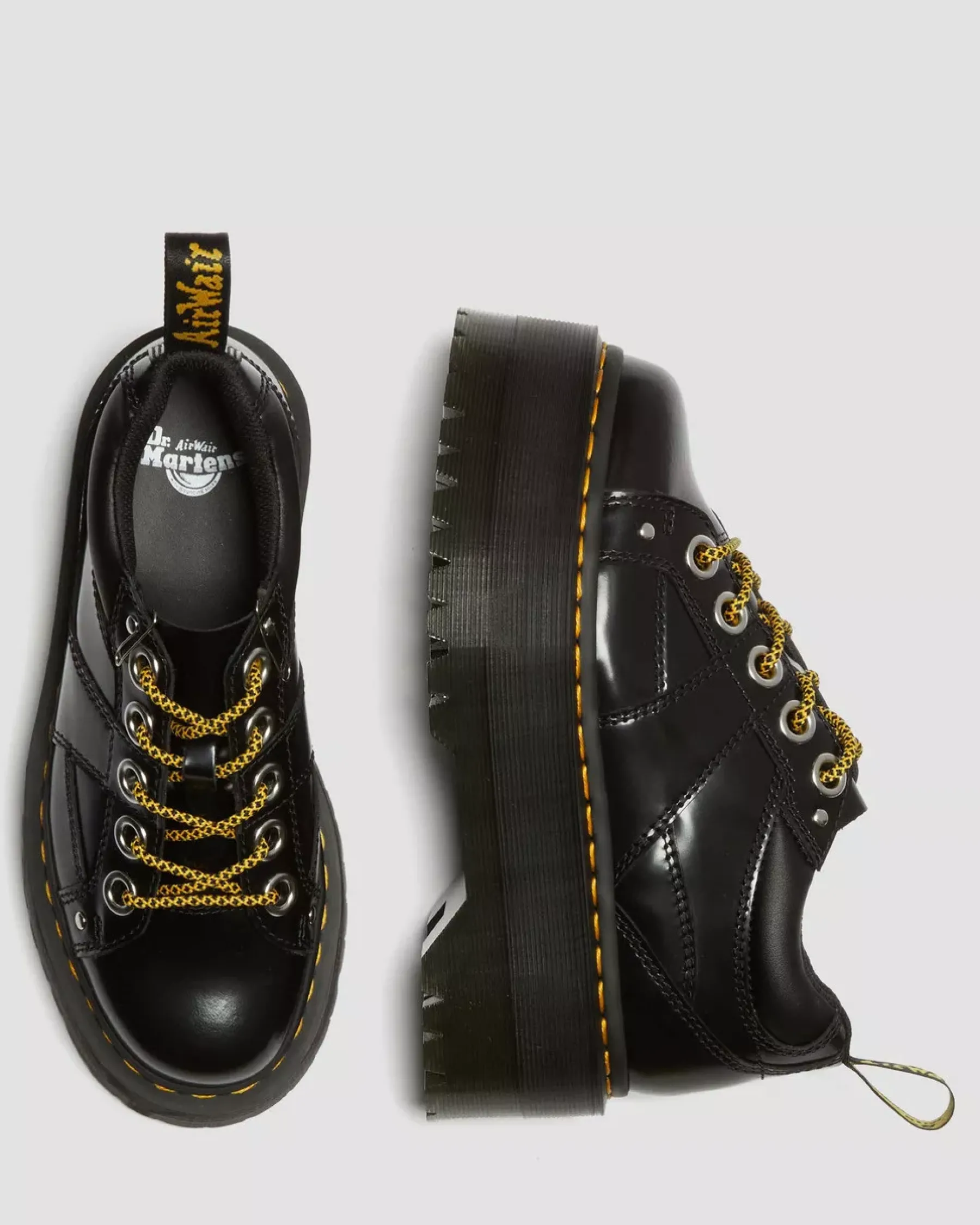 Platform Shoes|Platforms>Dr. Martens 5-Eye Max Buttero Leather Platform Shoes Black — Buttero