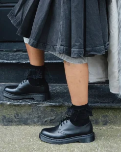 Socks|Accessories>Dr. Martens Frill Organic Cotton Socks Black — Organic Cotton Blend