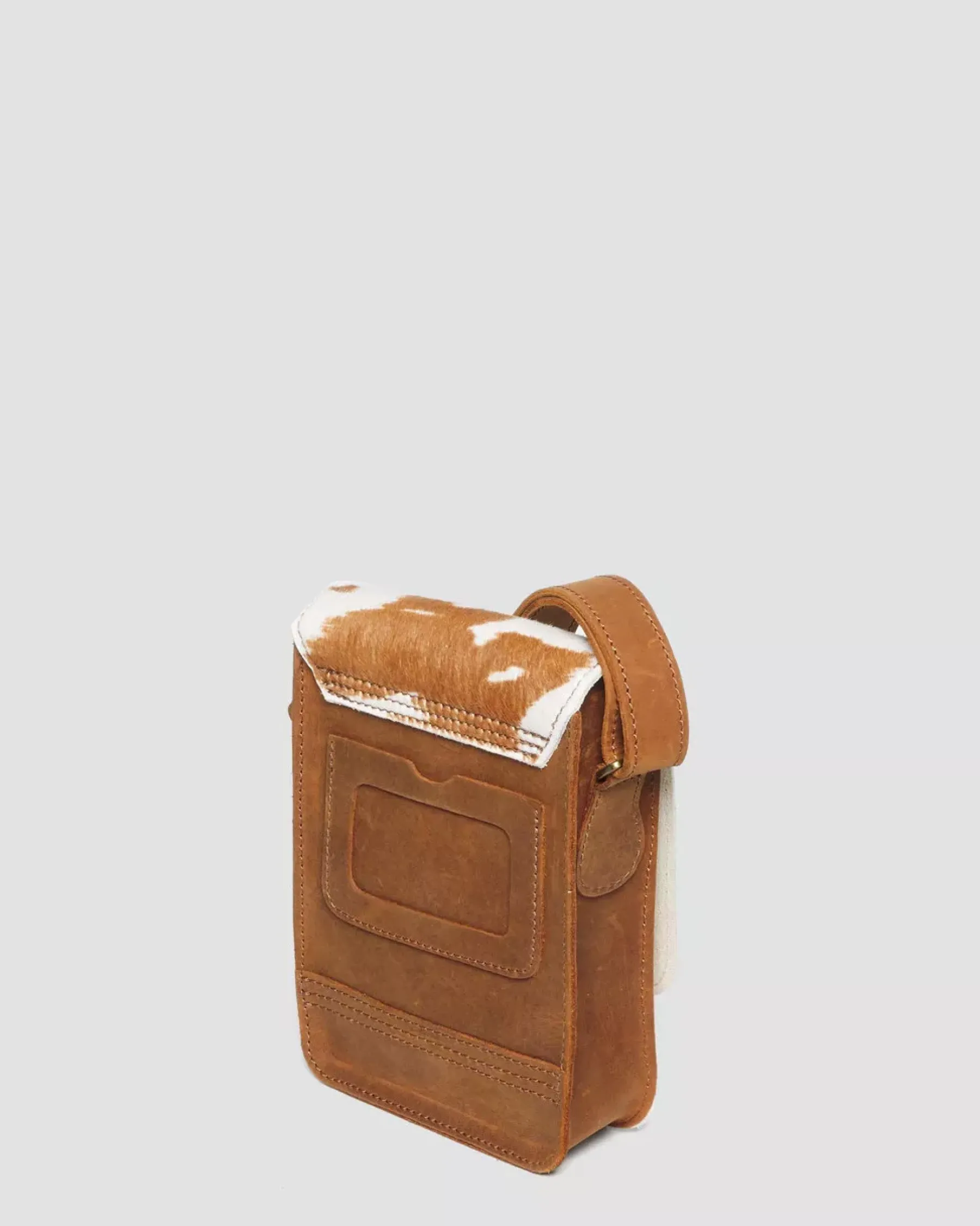 Accessories|Bags>Dr. Martens Hair-On Cow Print Vertical Crossbody Bag WARM TAN — Hair On
