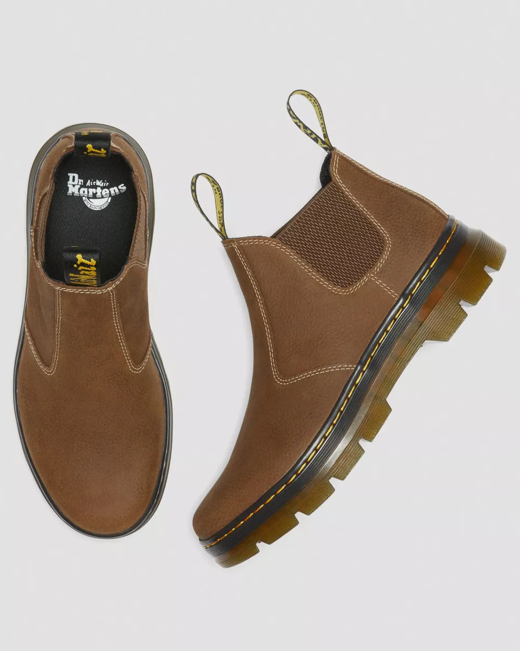 Chelsea Boots|Ankle Boots>Dr. Martens Hardie II Leather Chelsea Work Boots Cream — Pit Quarter