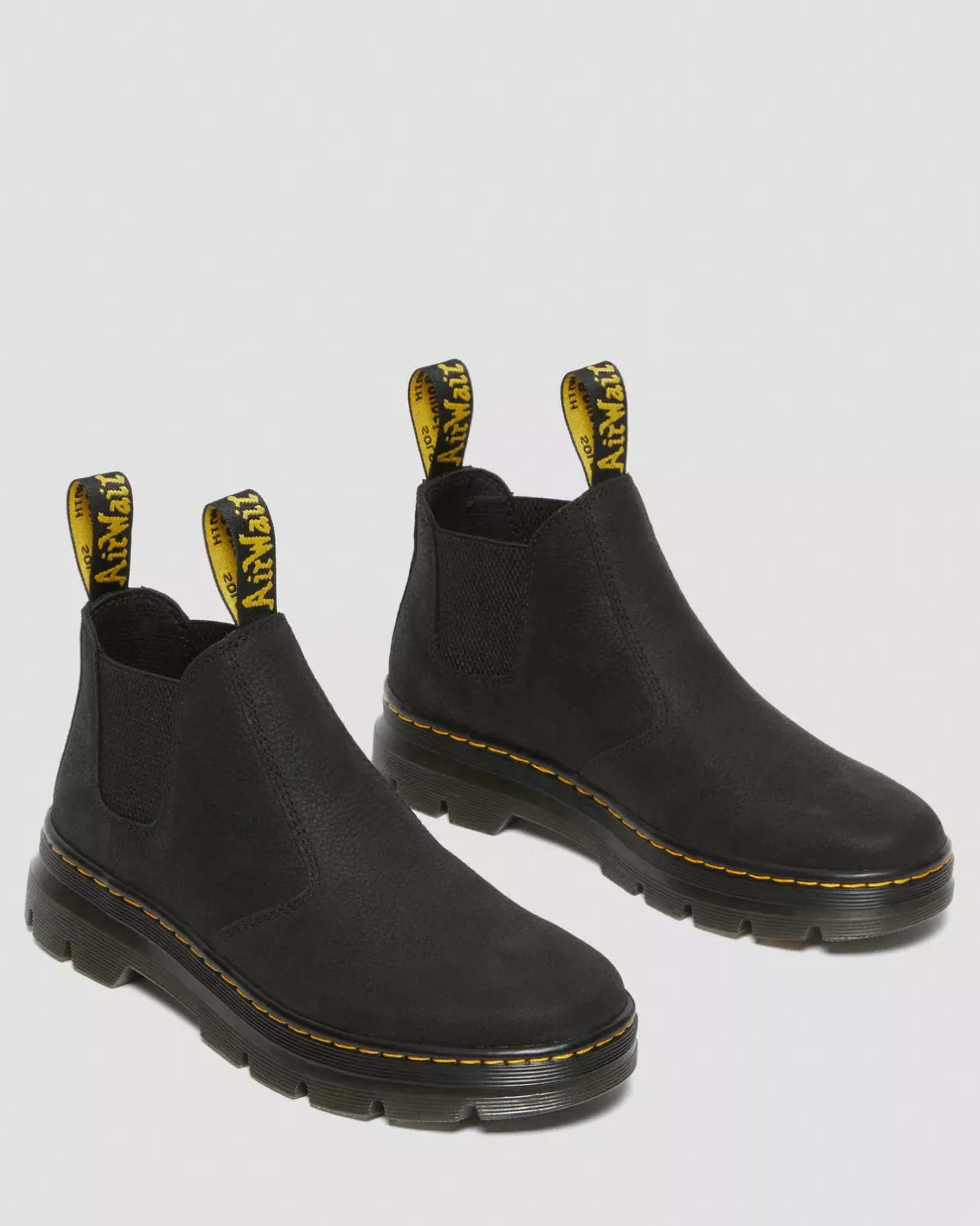 Chelsea Boots|Ankle Boots>Dr. Martens Hardie II Leather Chelsea Work Boots Black — Pit Quarter