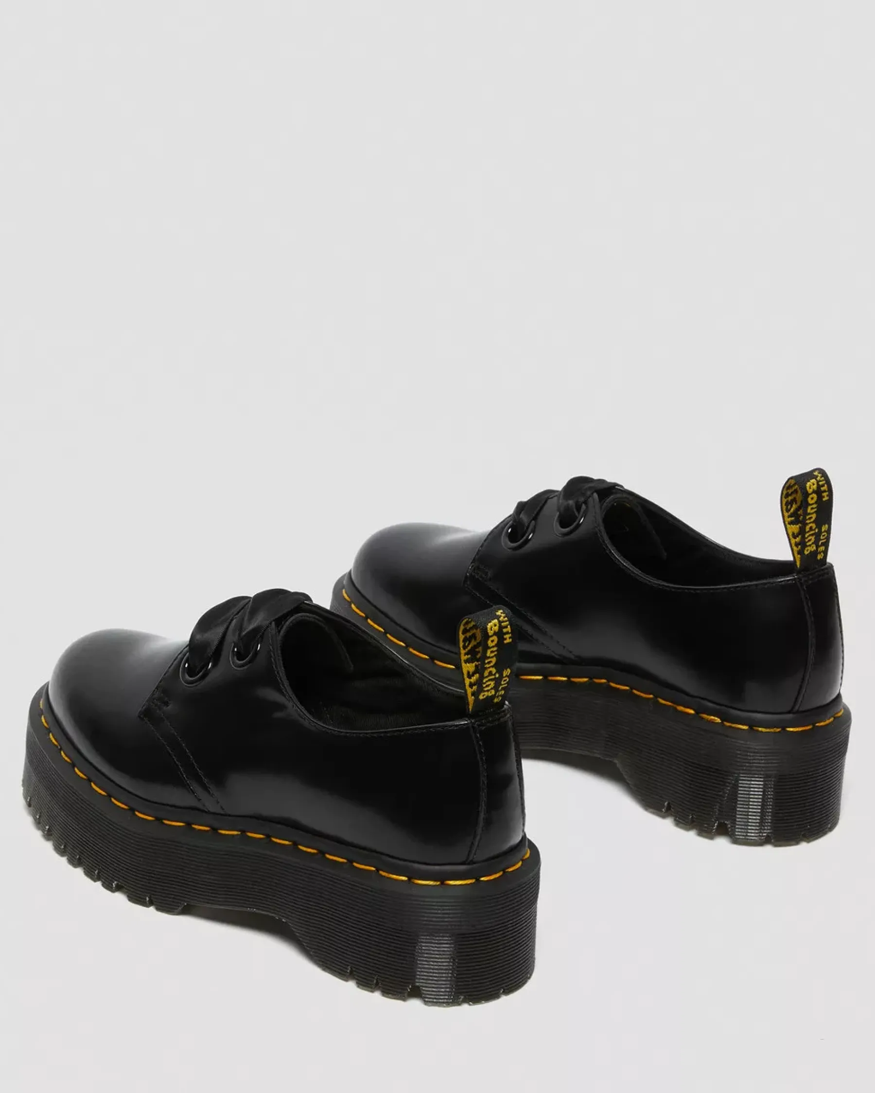 Platform Shoes|Shoes>Dr. Martens Holly Women's Leather Platform Shoes Black — Buttero