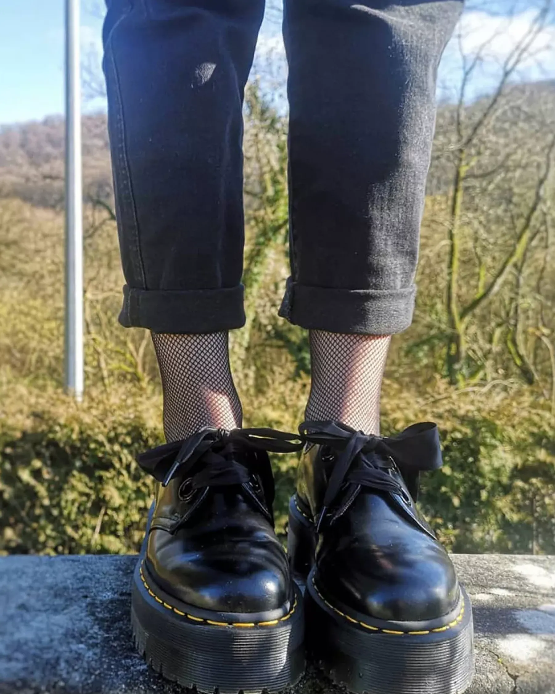Platform Shoes|Shoes>Dr. Martens Holly Women's Leather Platform Shoes Black — Buttero