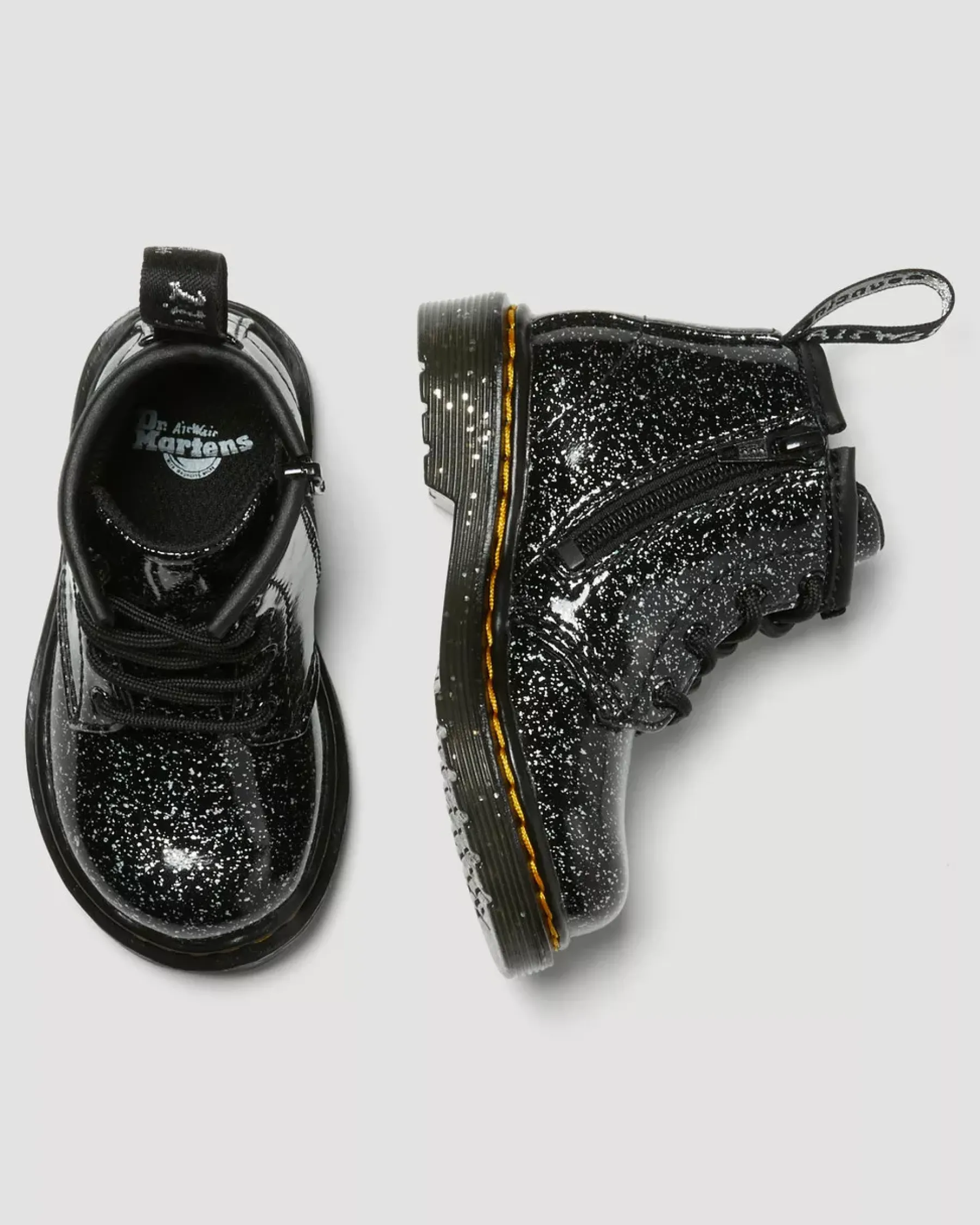 Glitter & Patent Boots|Infant / 0-1 Years>Dr. Martens Infant 1460 Glitter Ankle Boots Black — Cosmic Glitter